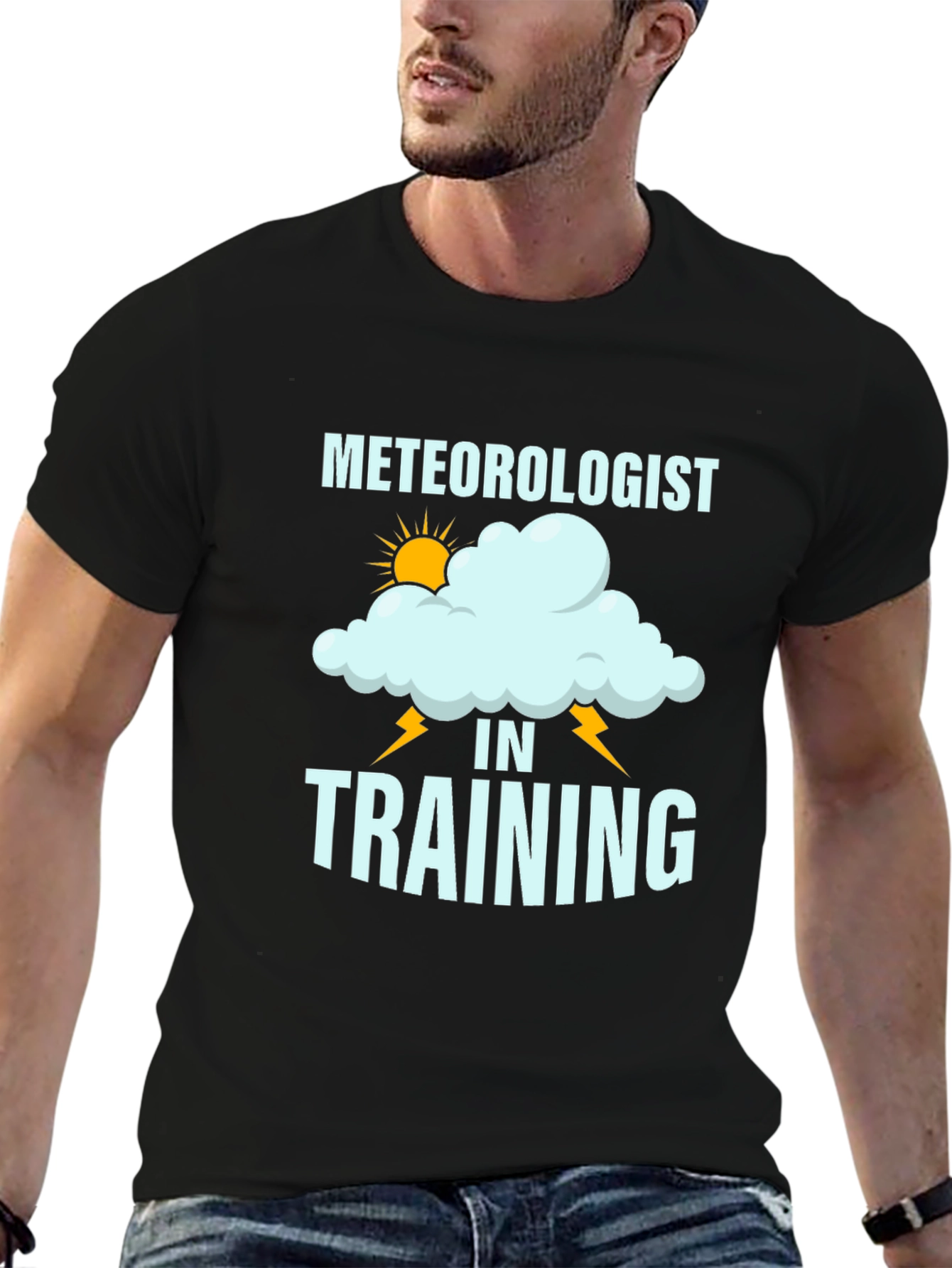 Black Meteorologist in Training T-Shirt Funny Weather Tee view 6