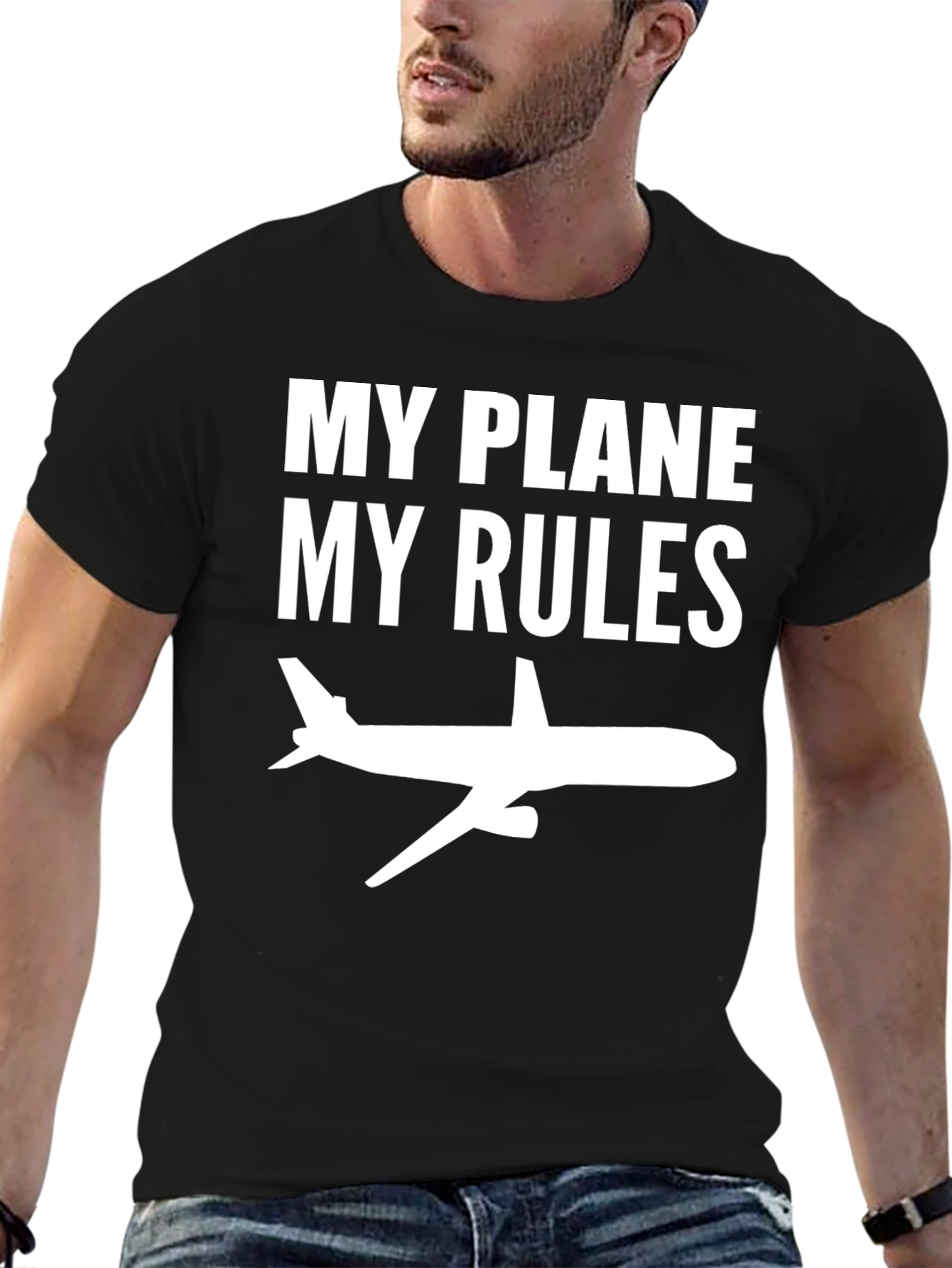Black My Plane My Rules T-Shirt view 6