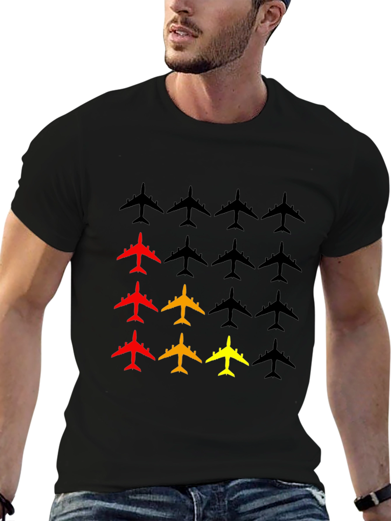 Black Airplane T-Shirt - Graphic Tee for Aviation Enthusiasts view 6