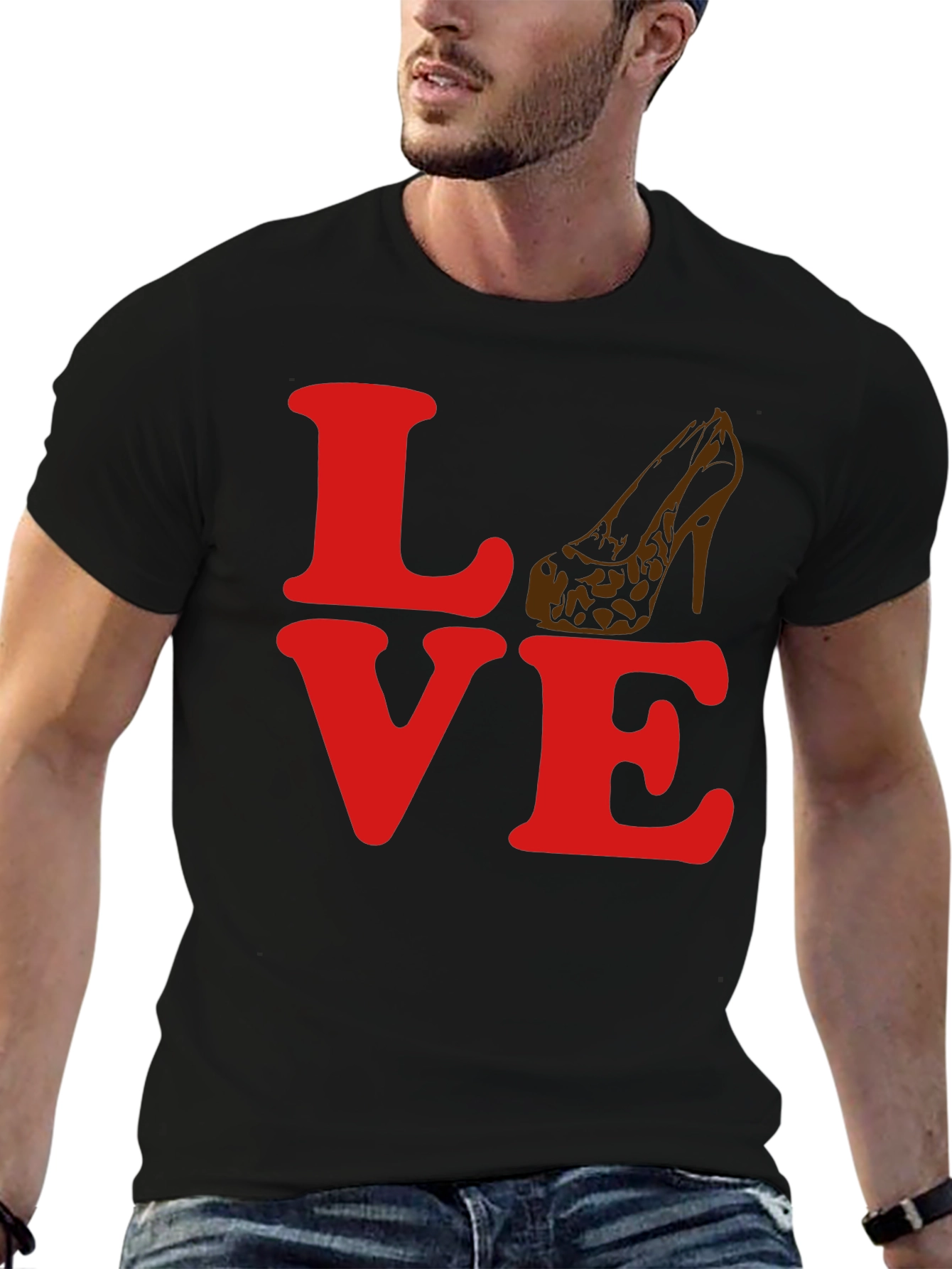 Black Love Heels Graphic T-Shirt view 6