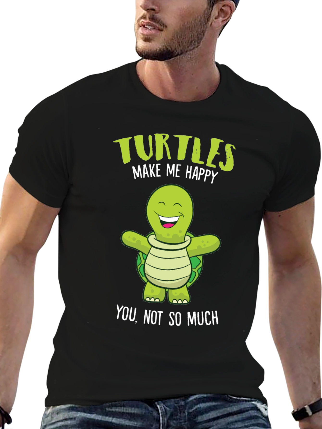 Black Turtles Make Me Happy Graphic Tee view 6