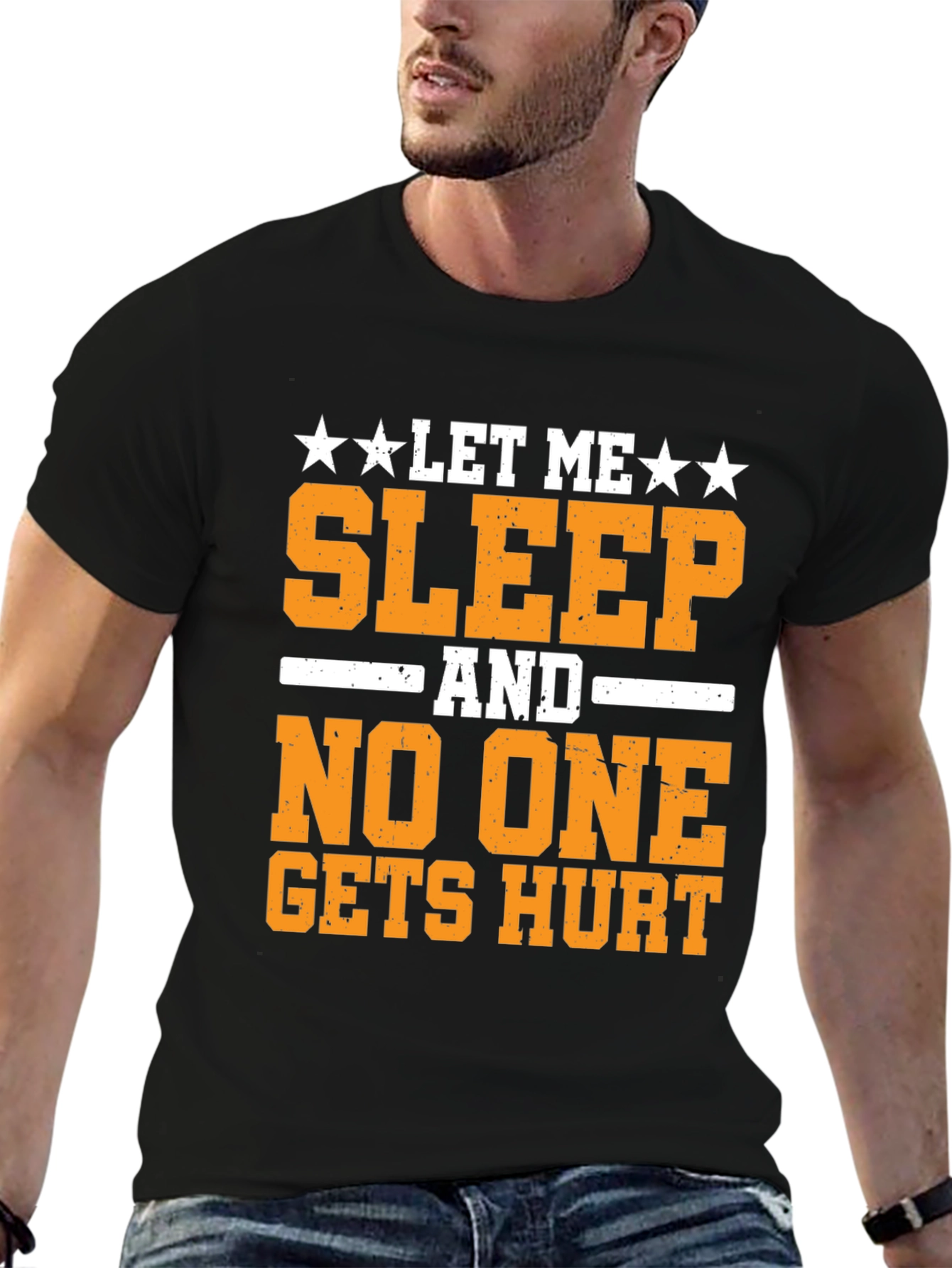 Black Let Me Sleep T-Shirt view 6
