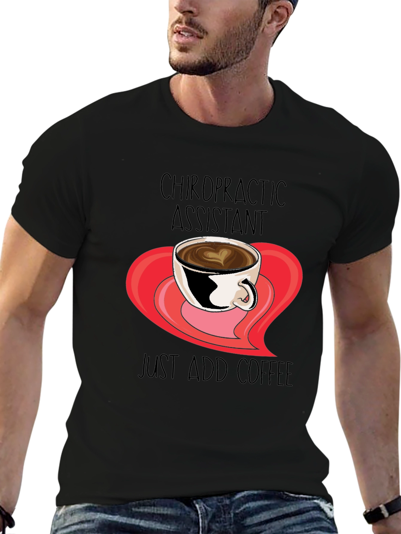 Black Chiropractic Assistant Coffee T-Shirt view 6