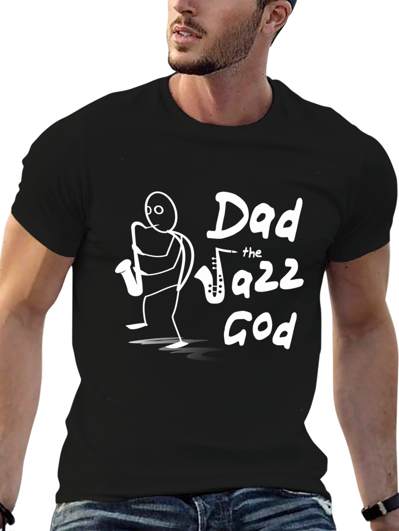 Black Dad The Jazz God T-Shirt view 6