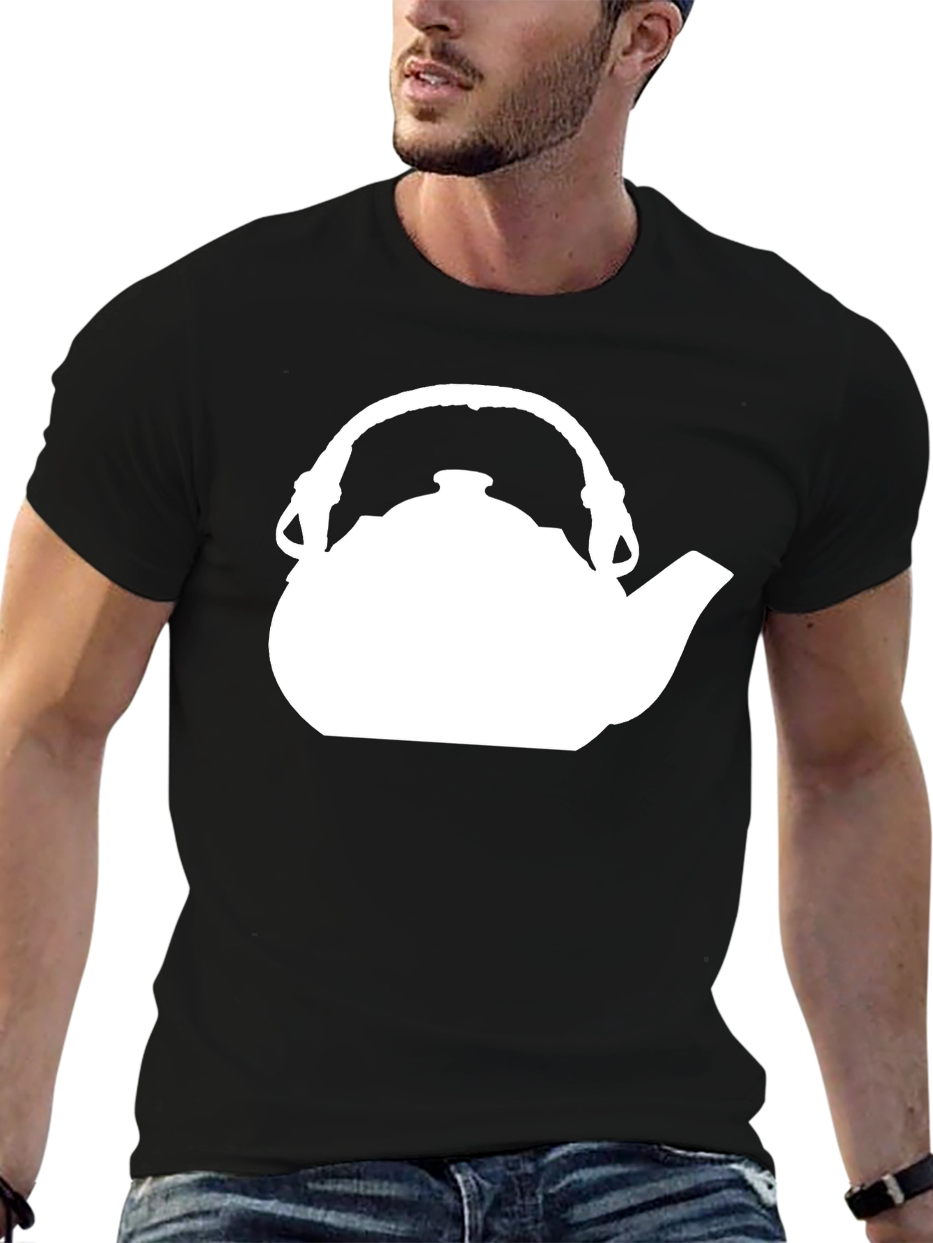 Black Tea Time T-Shirt - Kettle Design view 6