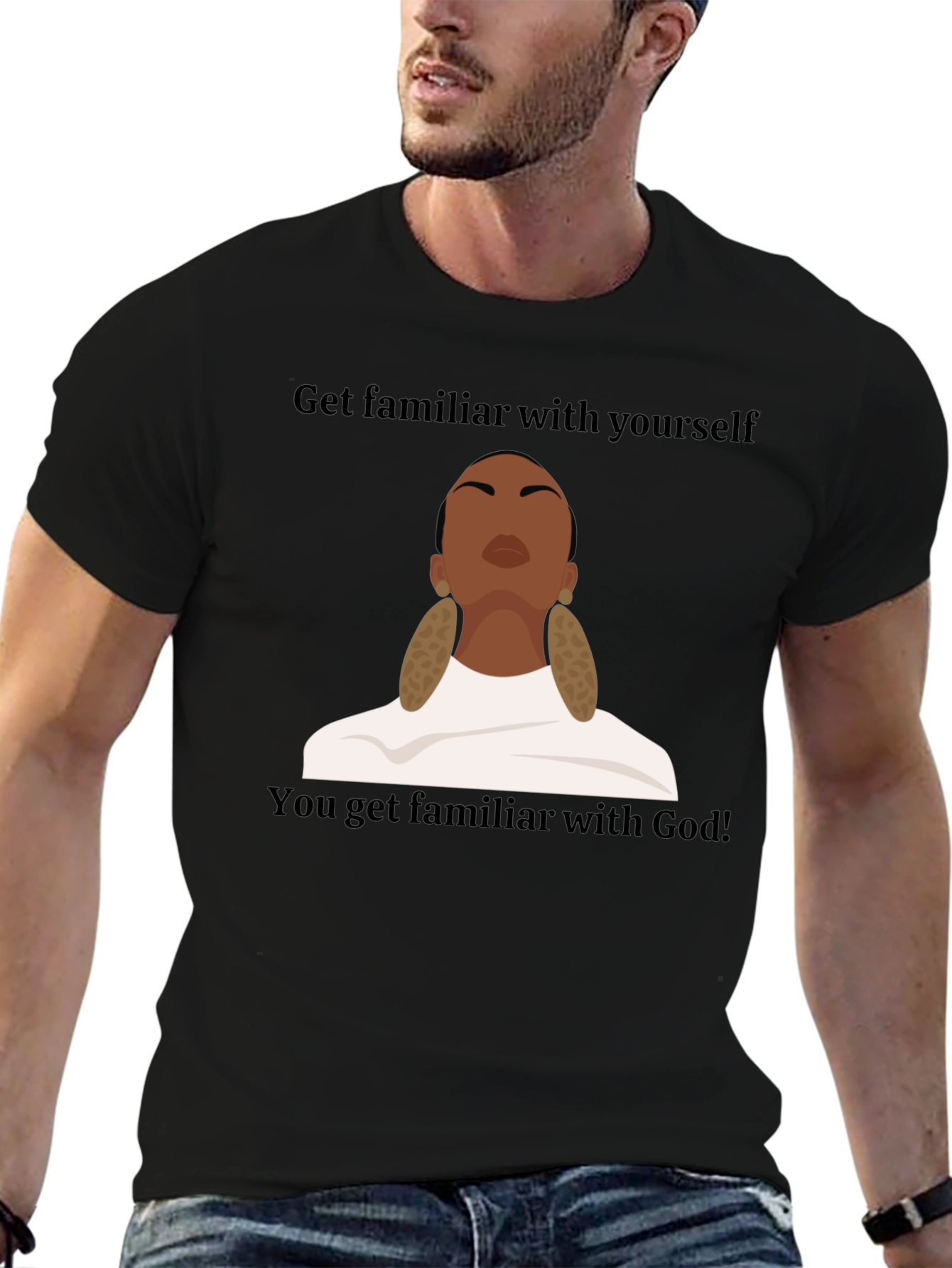 Black Get Familiar With Yourself Graphic T-Shirt view 6