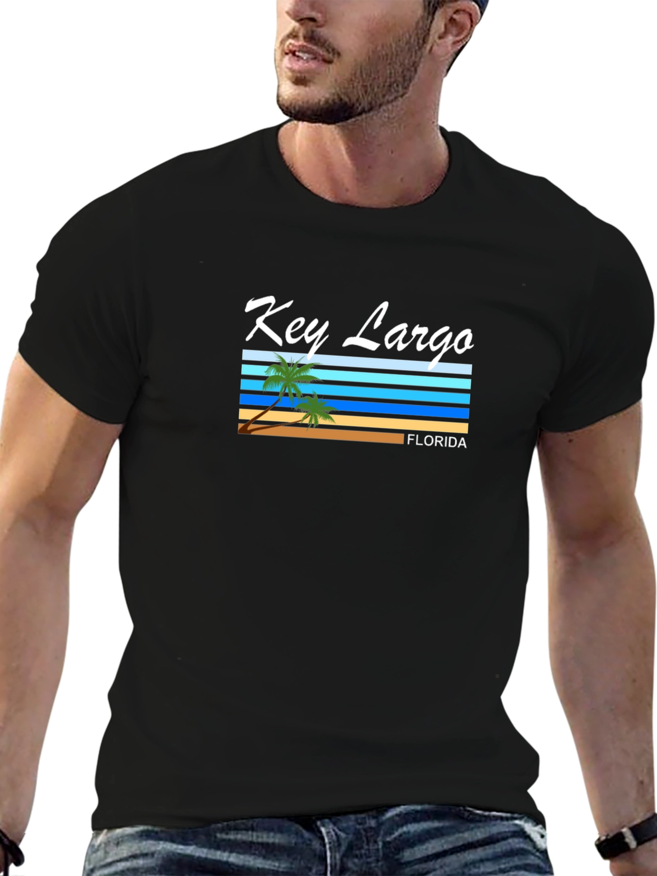 Black Key Largo Florida Graphic T-Shirt view 6