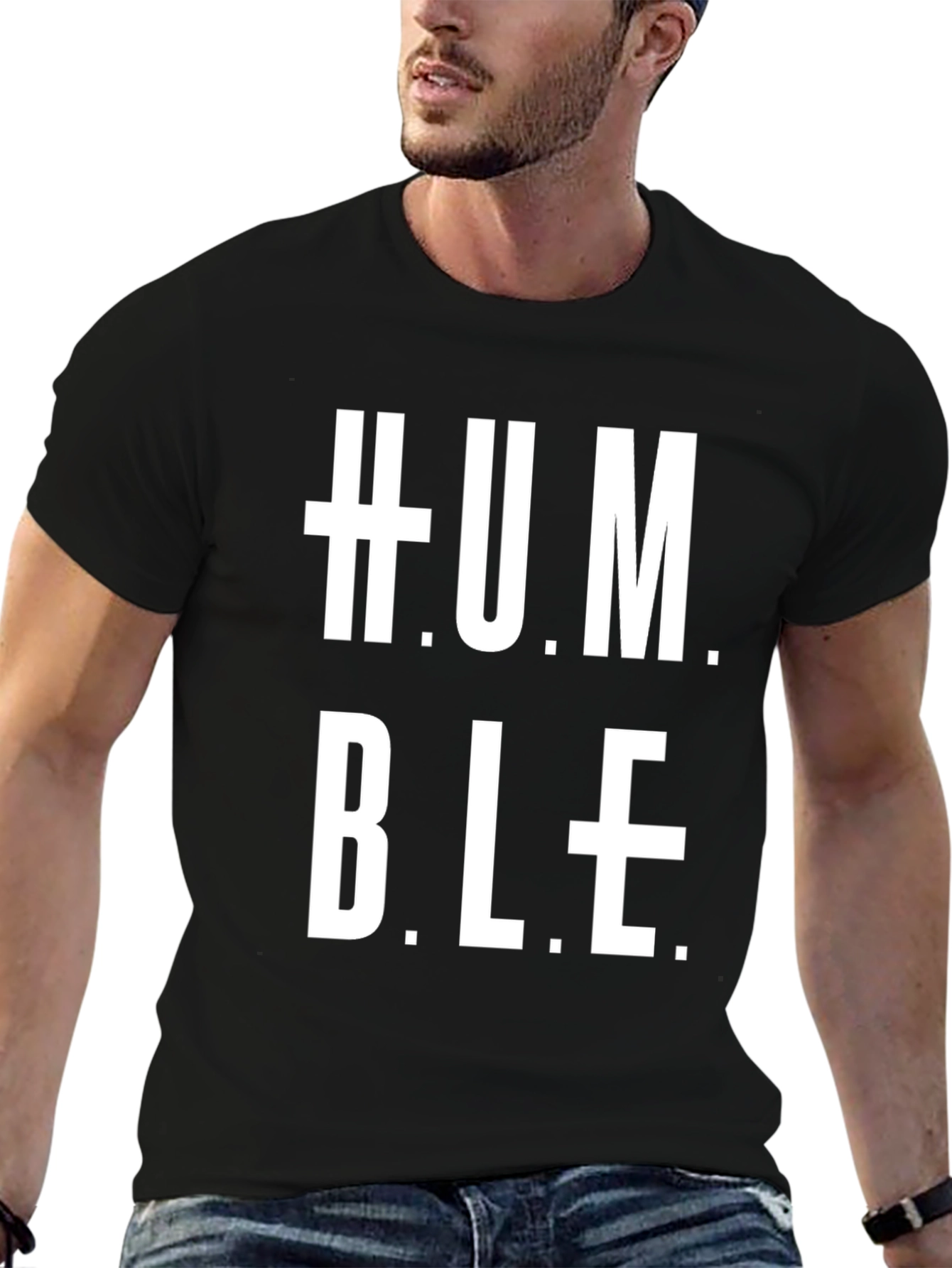 Black Humble Graphic T-Shirt - Black Cotton Blend view 6