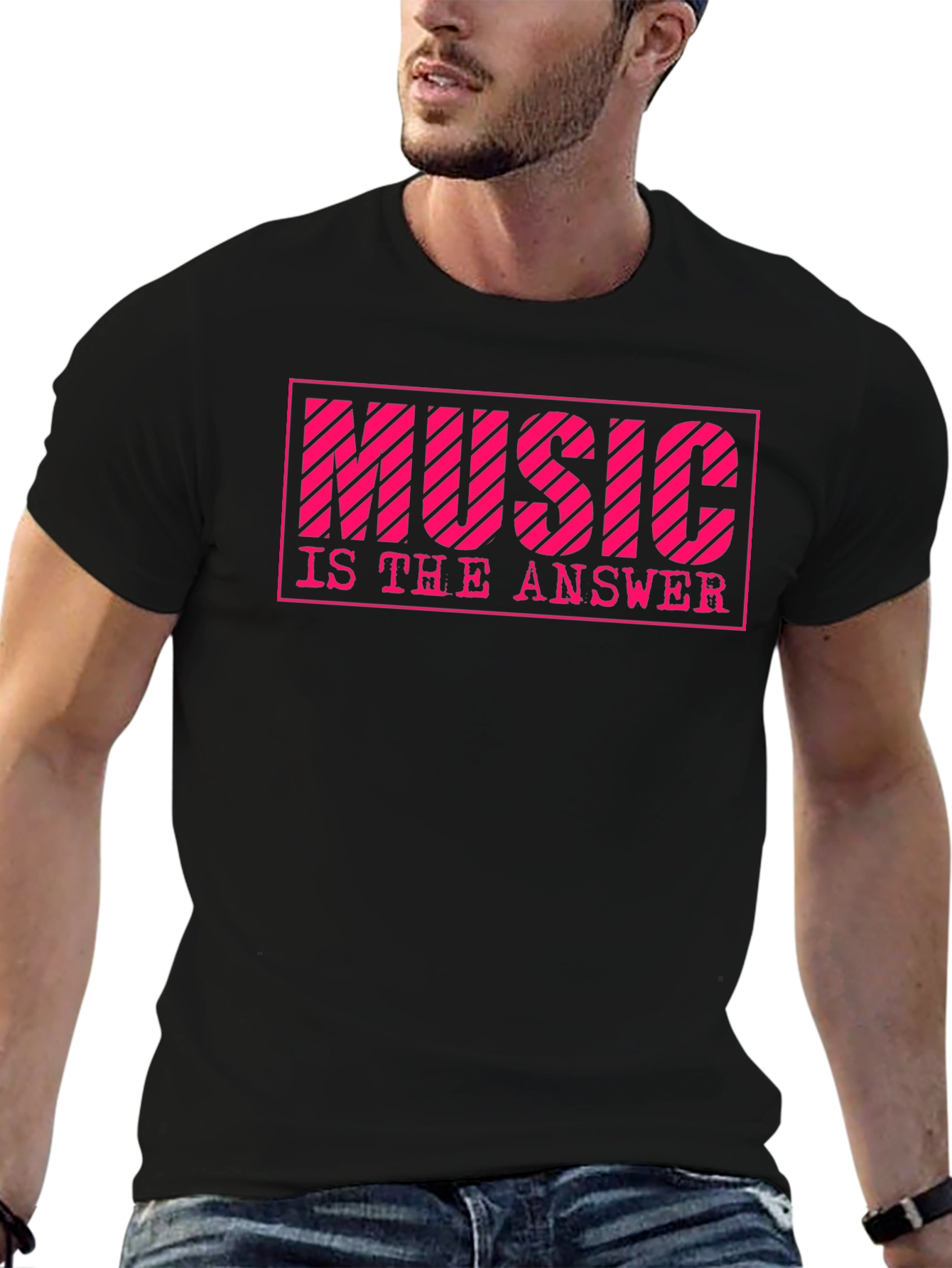 Black Music is the Answer Graphic T-Shirt view 6