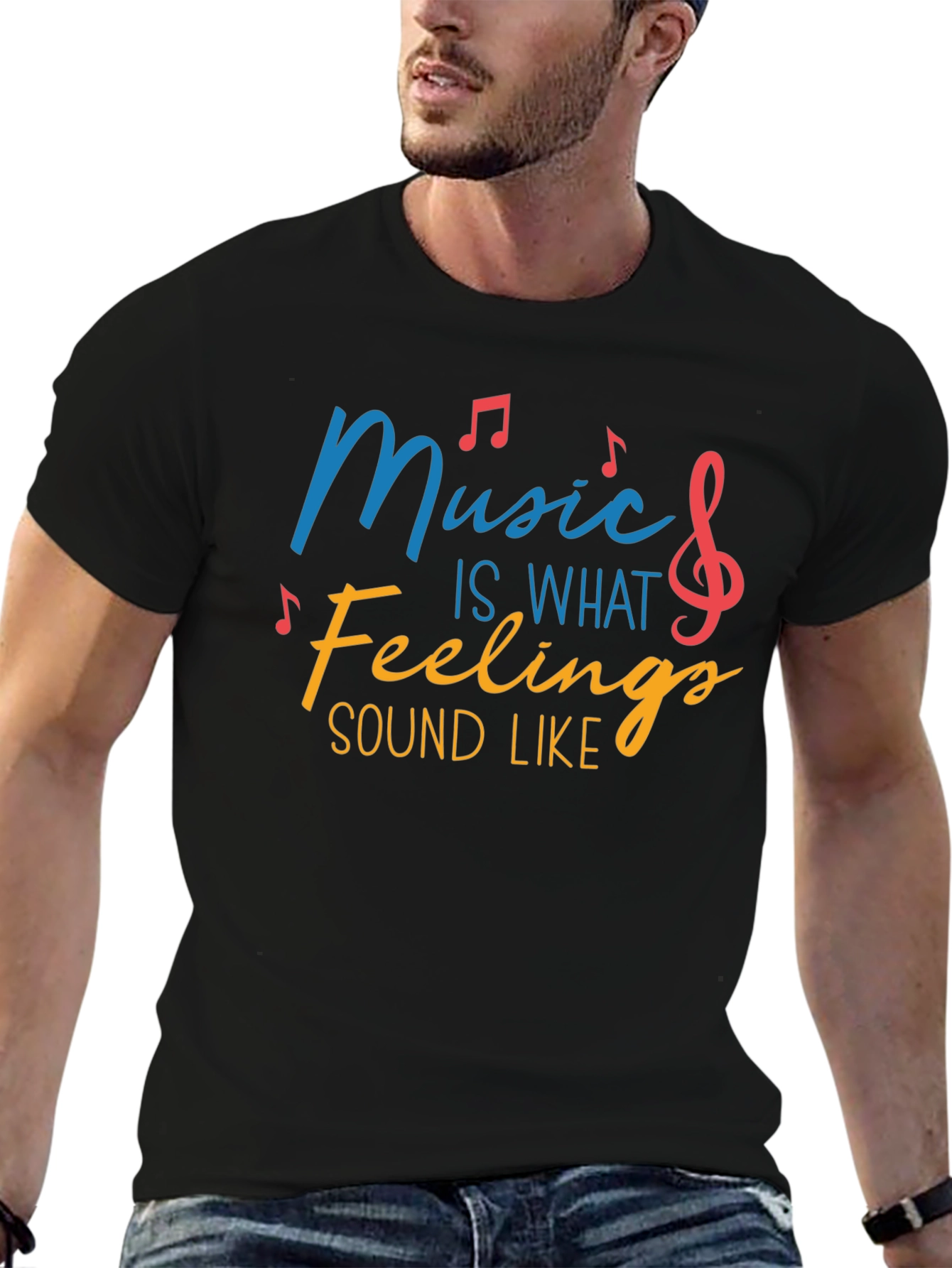 Black Music Is What Feelings Sound Like Graphic T-Shirt view 6