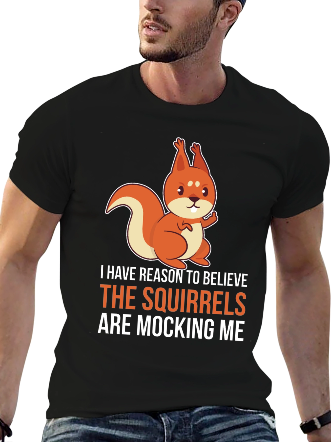 Black Squirrels Mocking Me Graphic T-Shirt view 6