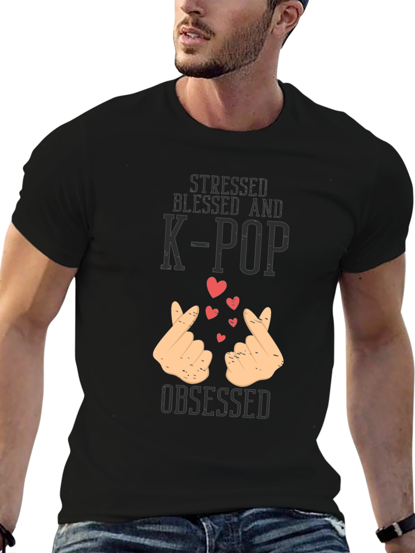 Black K-Pop Obsessed Graphic Tee view 6