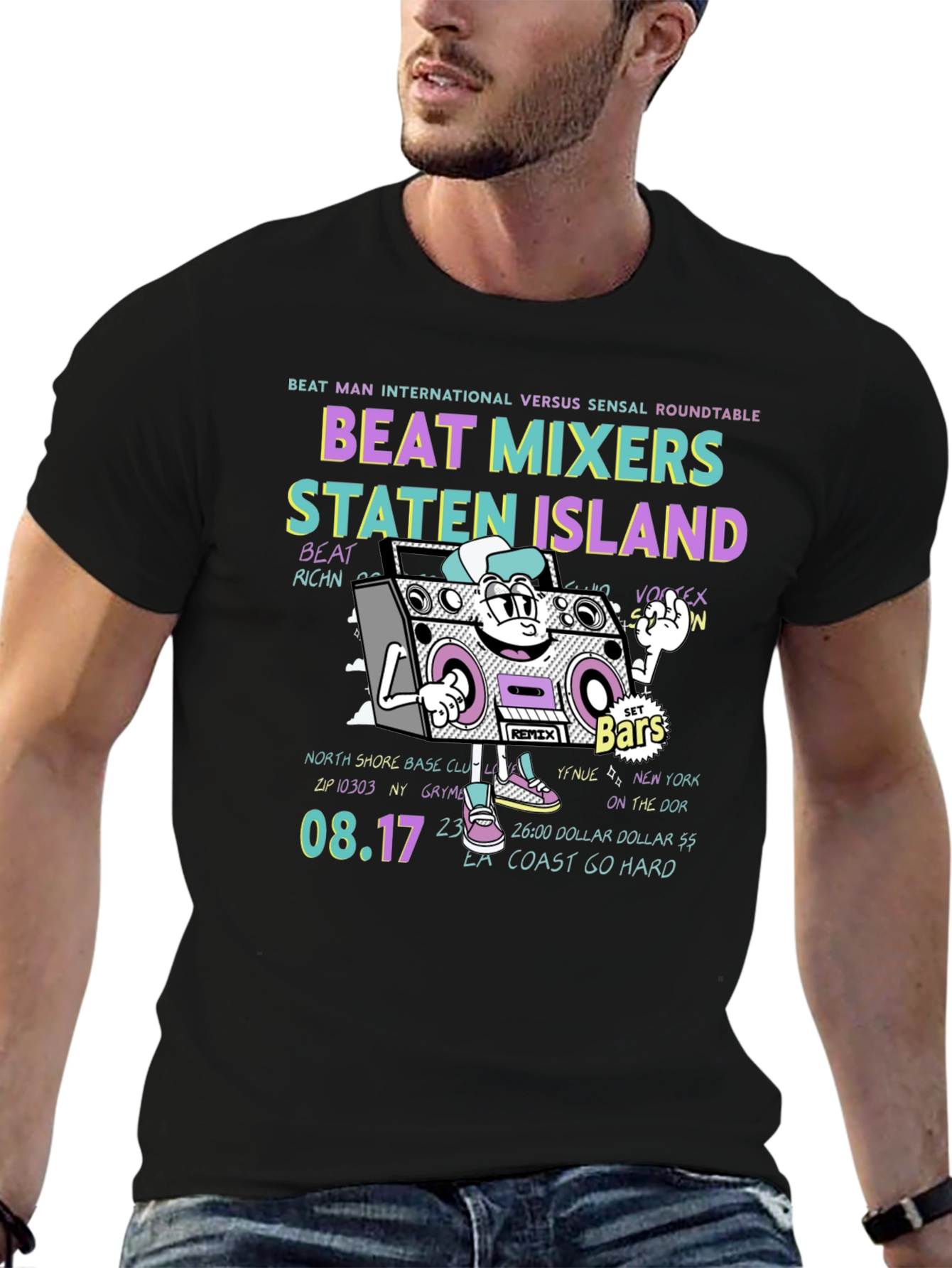Black Beat Mixers Staten Island T-Shirt view 6