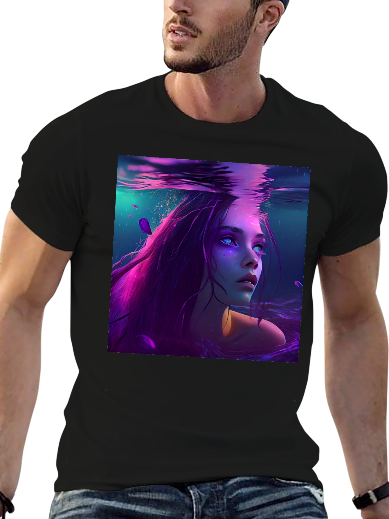 Black Mystic Mermaid Black T-Shirt view 6