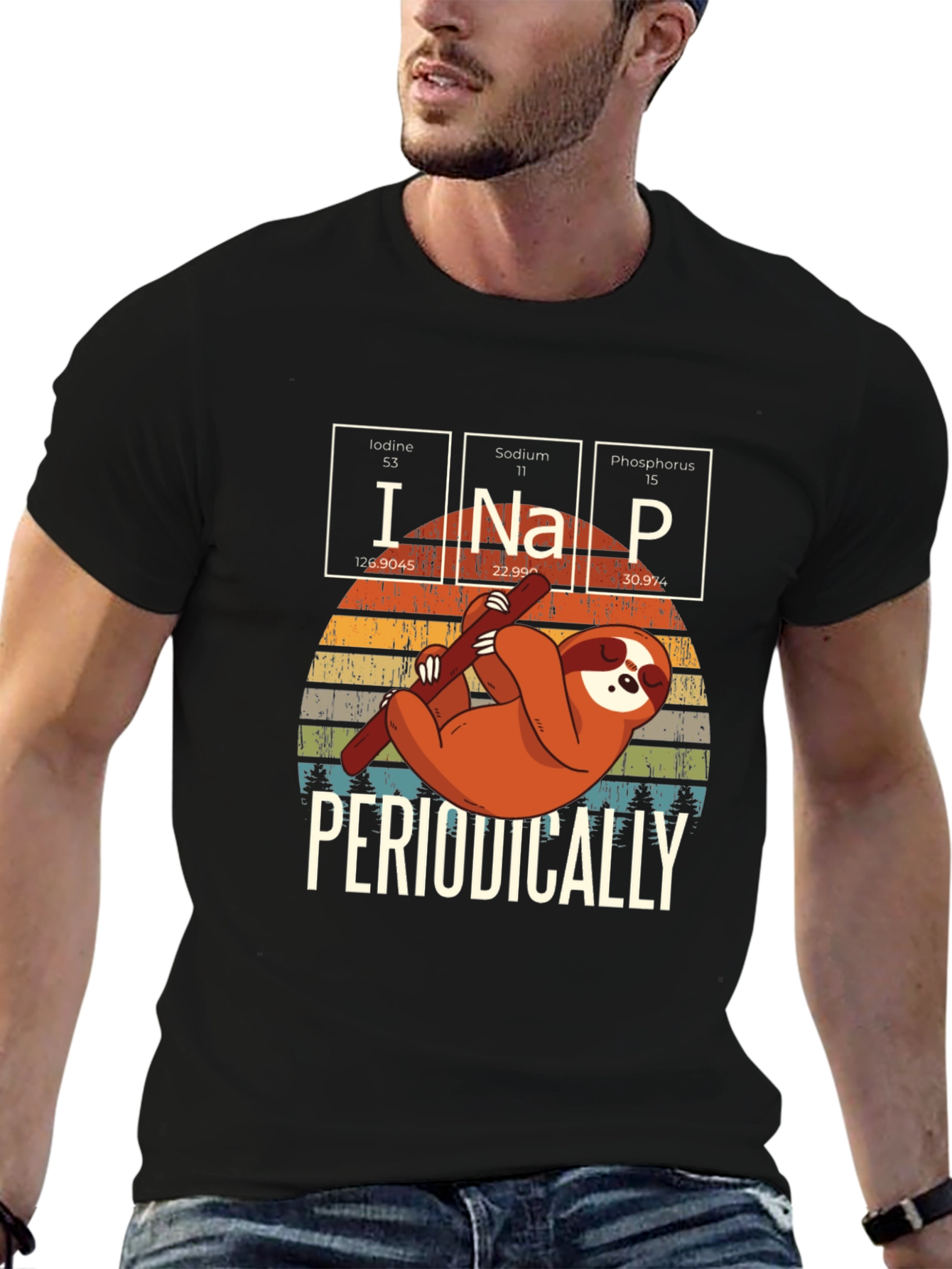 Black Sloth Periodic Table T-Shirt view 6
