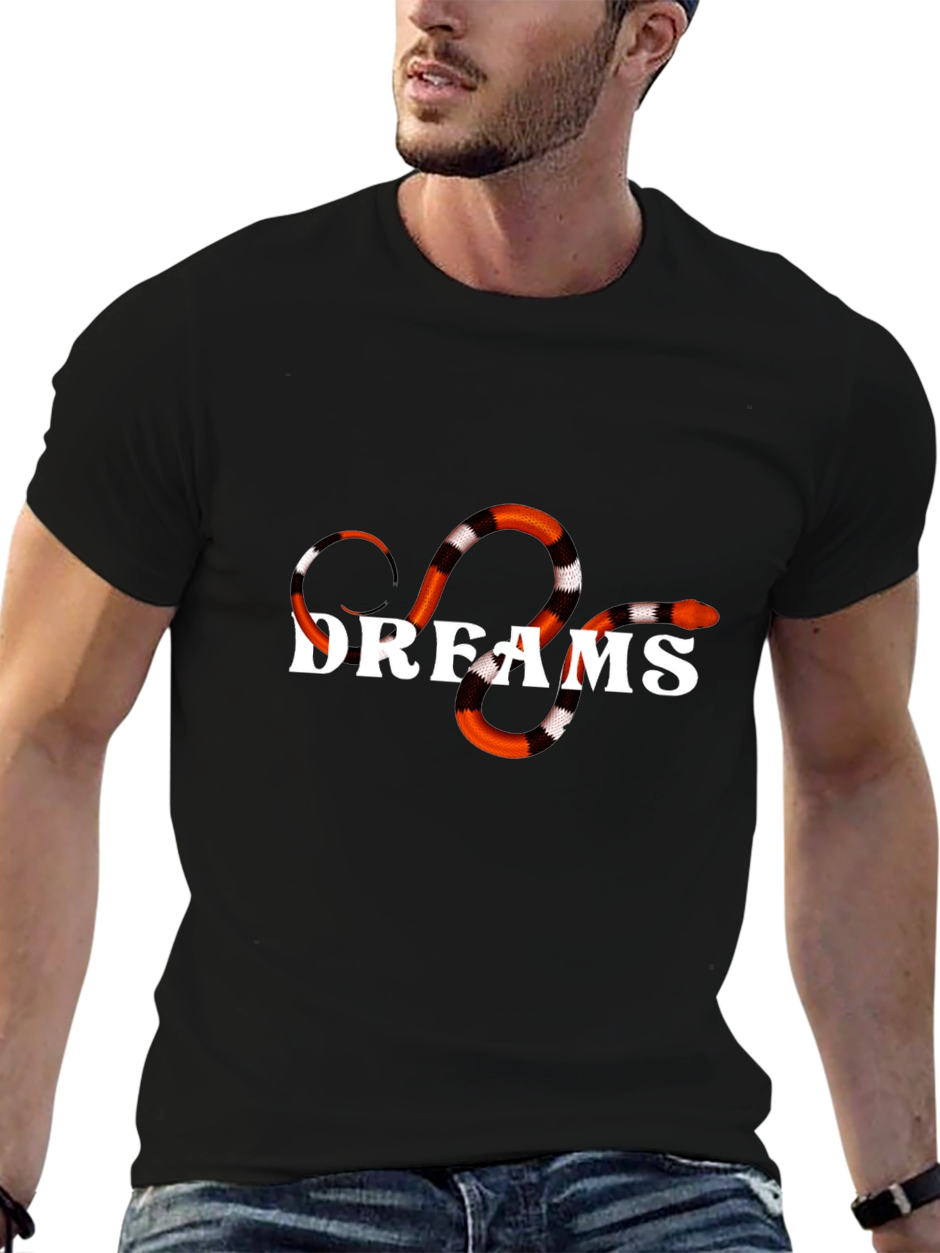 Black Dreams Snake Graphic T-Shirt view 6