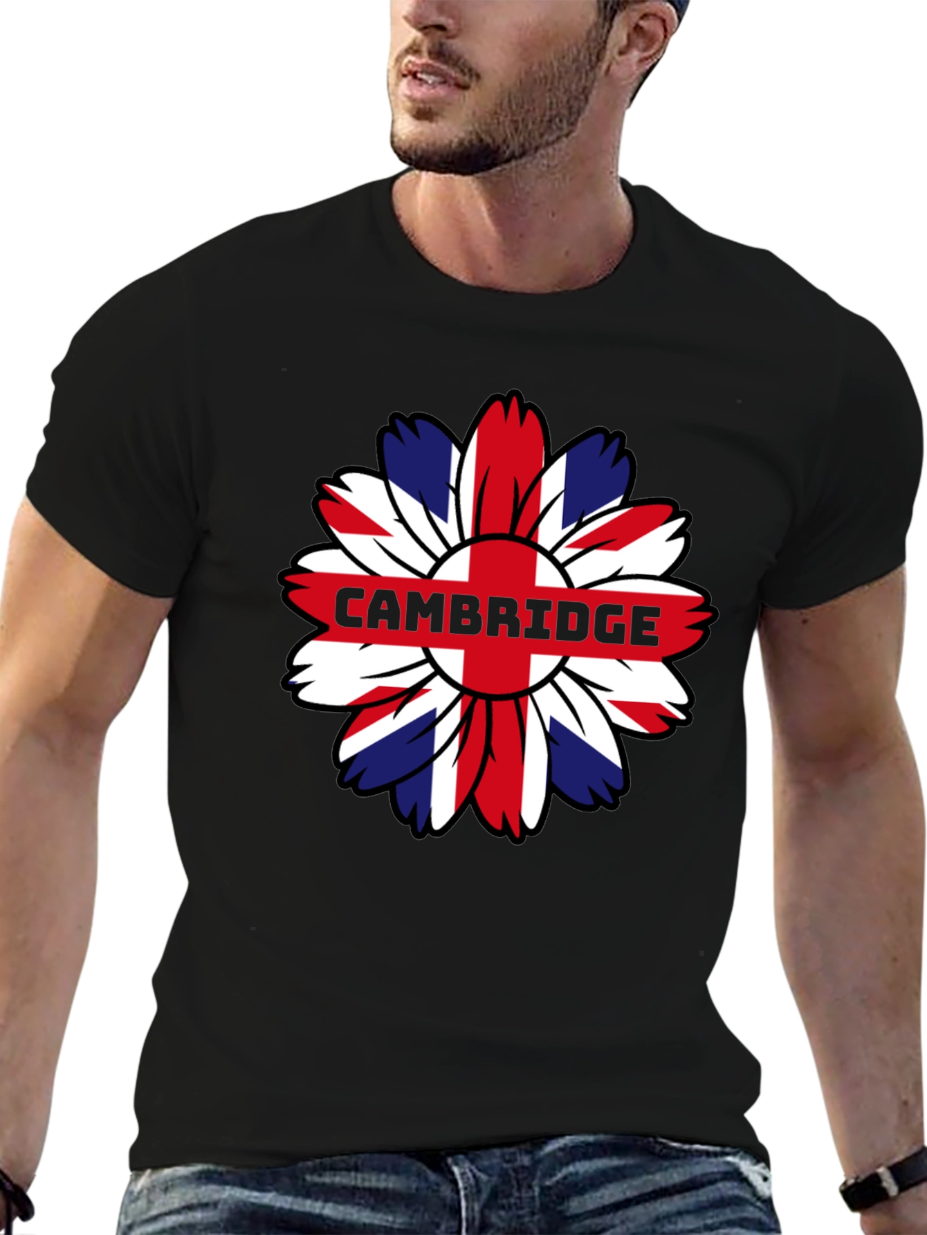 Cambridge UK Flag Flower Graphic Tee - 6