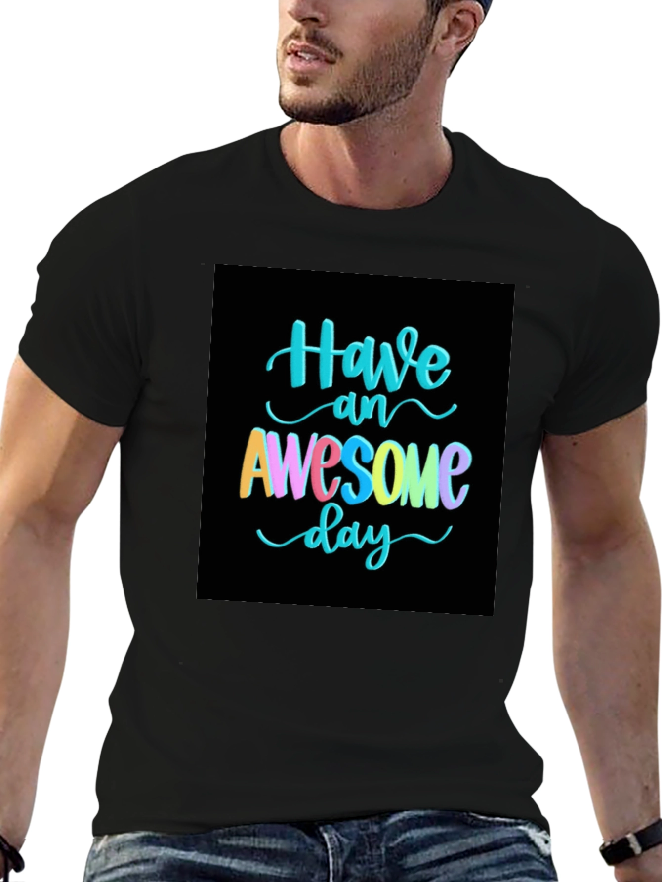 Black Awesome Day T-Shirt view 6