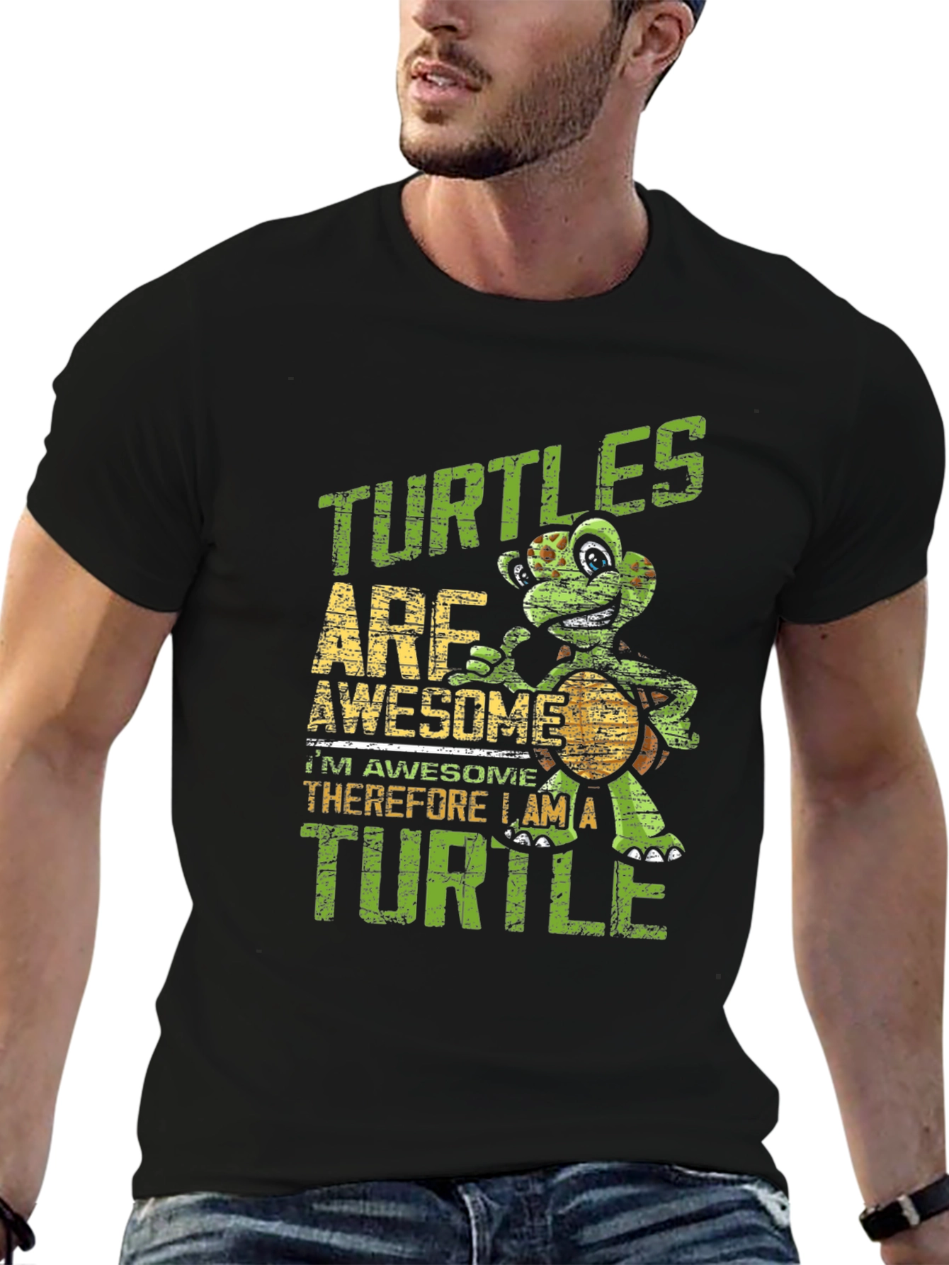 Black Turtle Awesome T-Shirt - Funny Animal Tee view 6