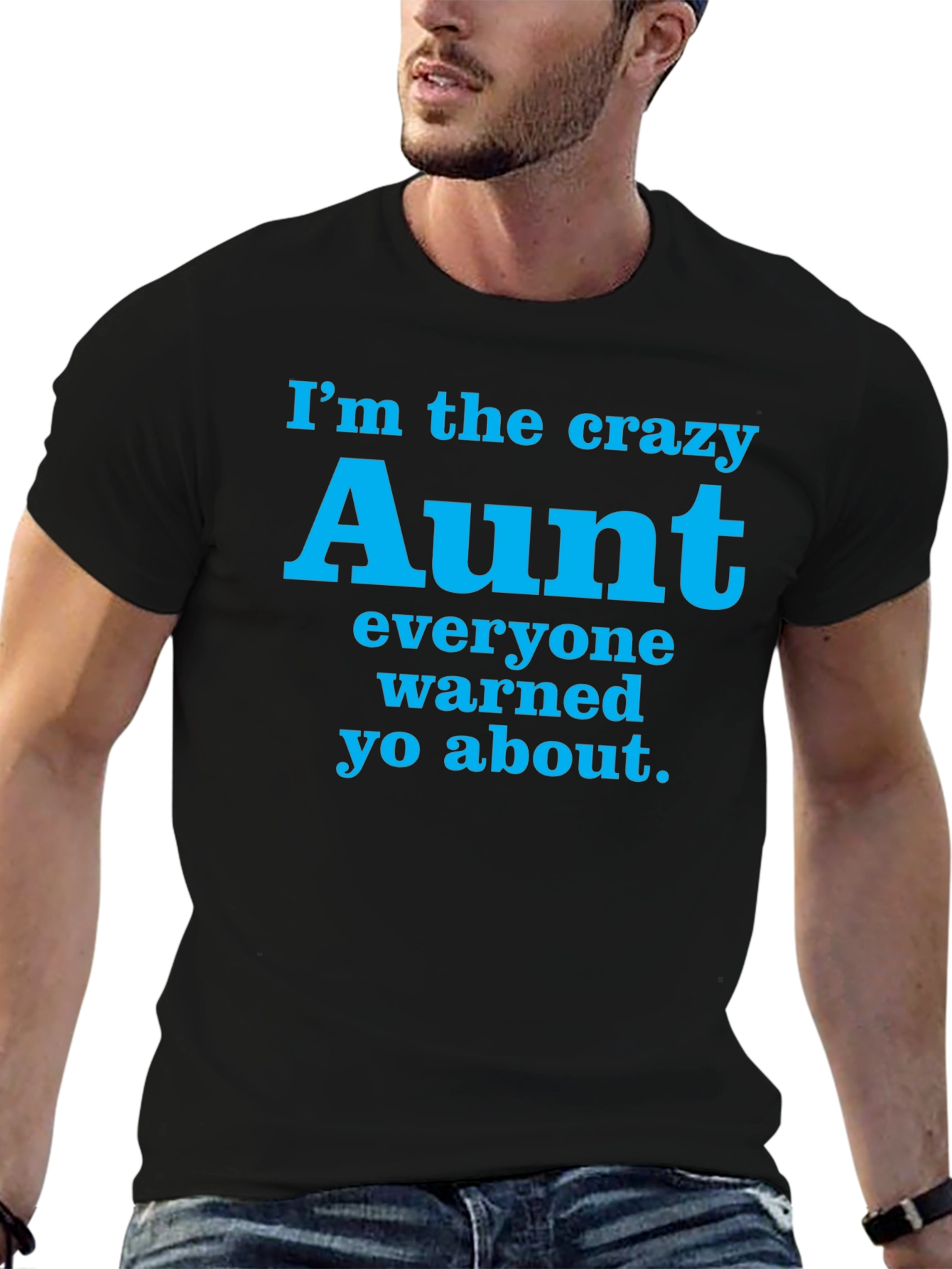 Black Crazy Aunt T-Shirt - Funny Aunt Gift Tee view 6