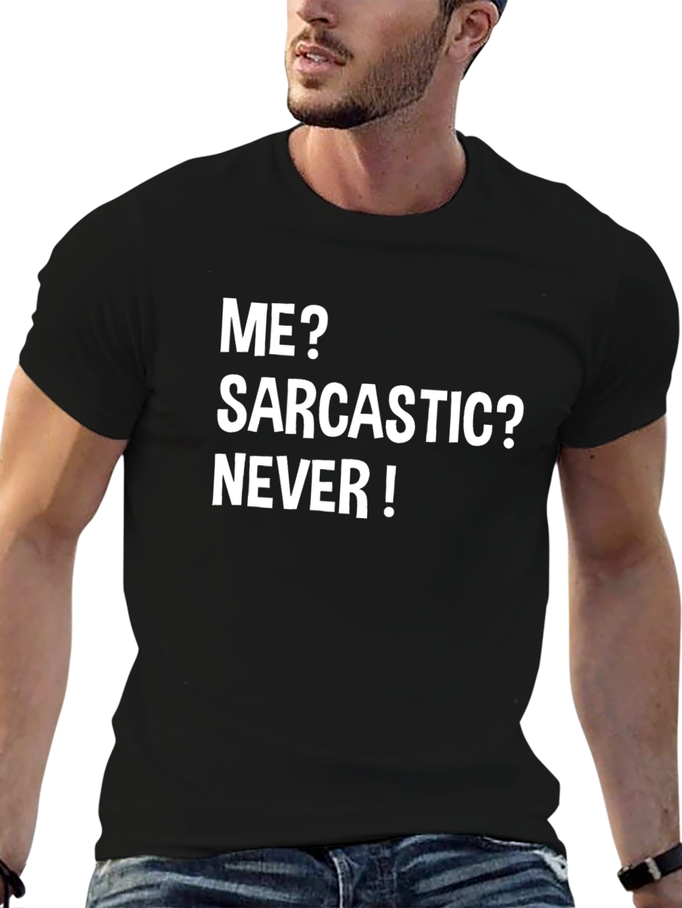 Black Sarcastic? Never! Graphic Tee view 6