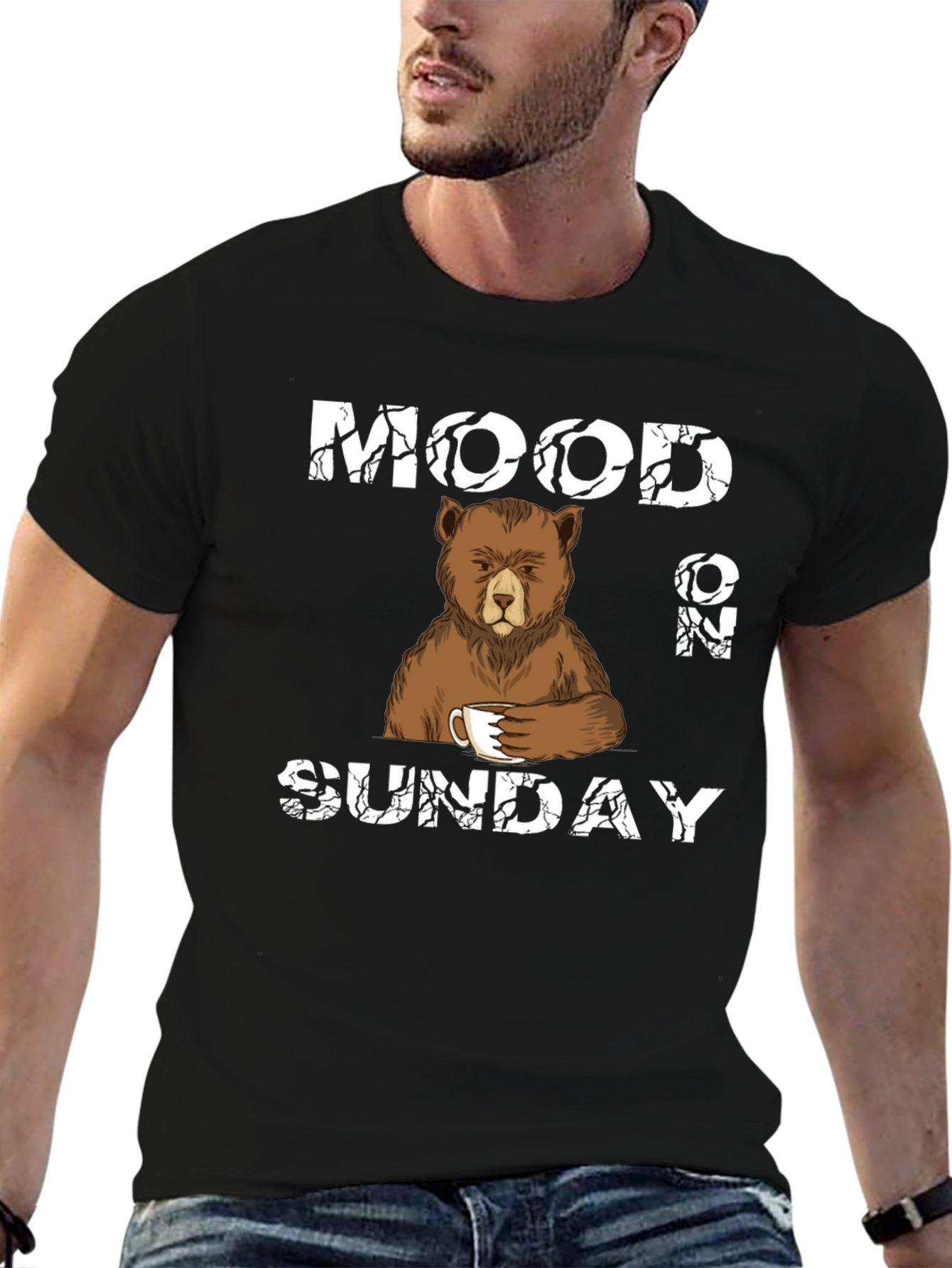Black Mood on Sunday Bear T-Shirt view 6
