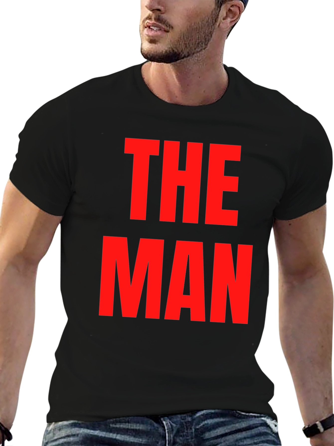 Black The Man Graphic Tee - Bold Statement Shirt view 6