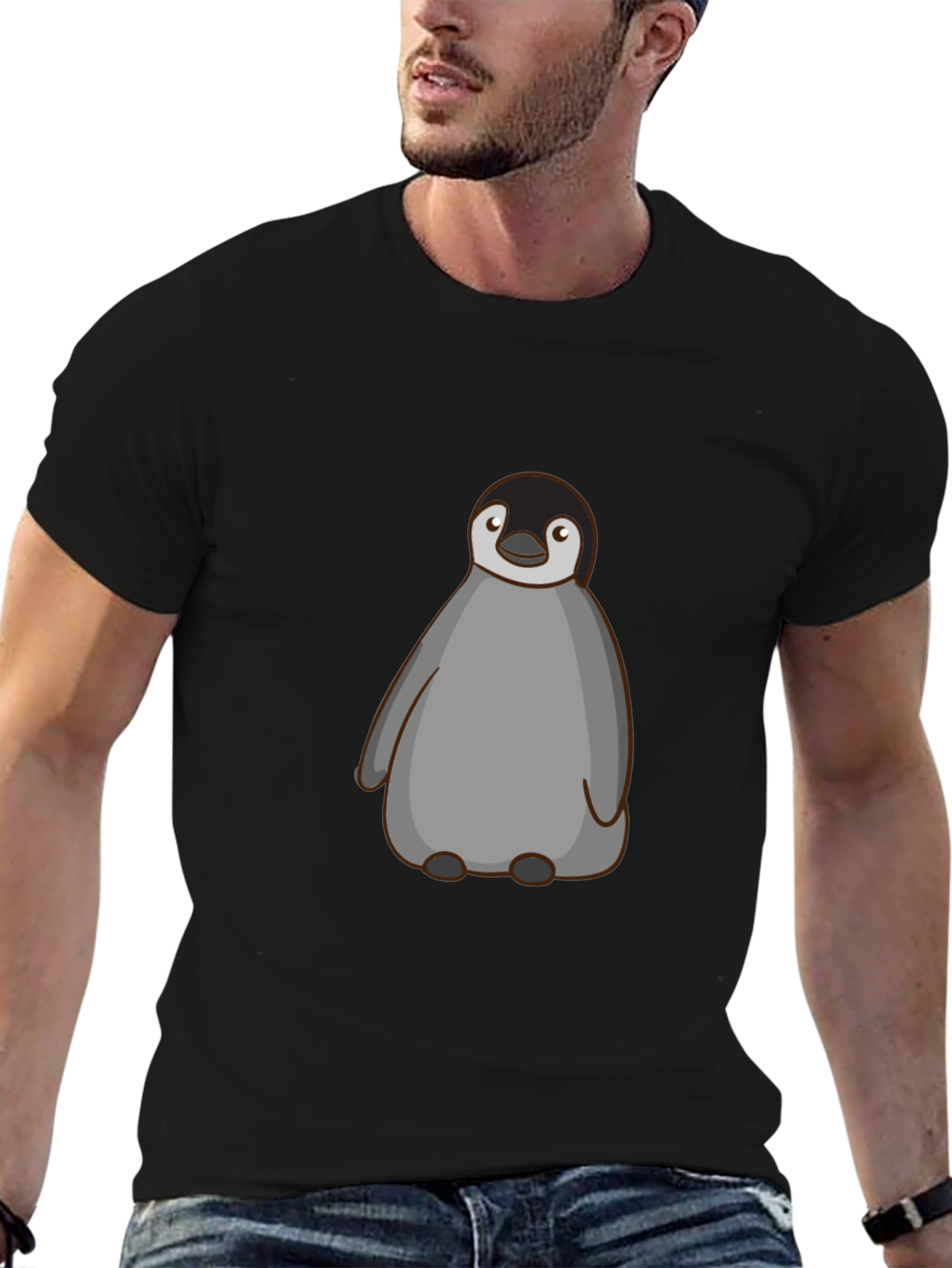 Black Penguin Graphic Black T-Shirt view 6