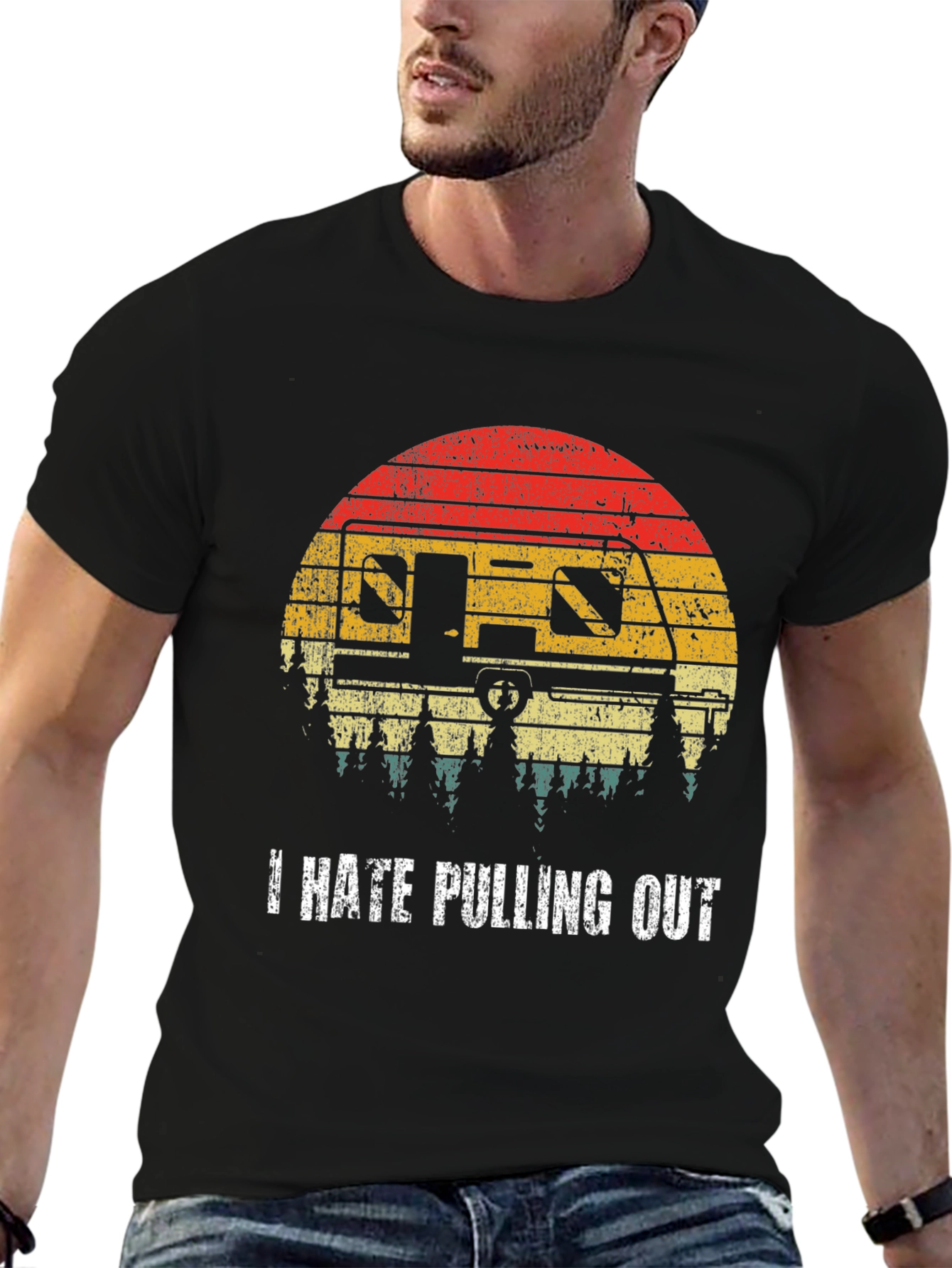 Black I Hate Pulling Out T-Shirt Camping RV view 6
