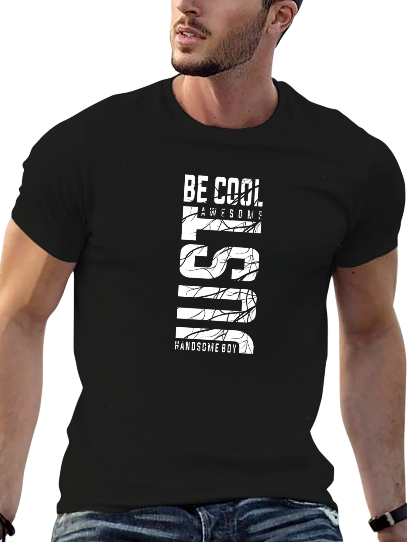 Black Just Be Cool Graphic Tee - Men's Black T-Shirt view 6