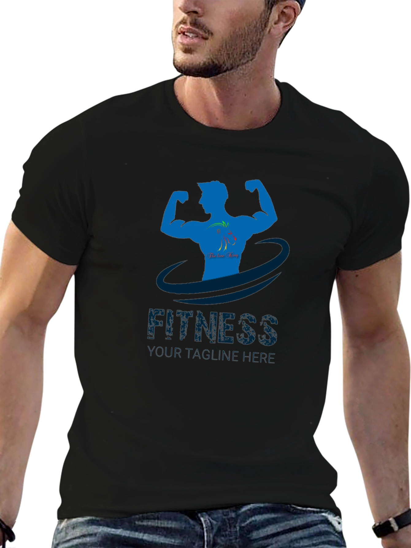 Black Fitness Motivation T-Shirt - Gym Workout Apparel view 6