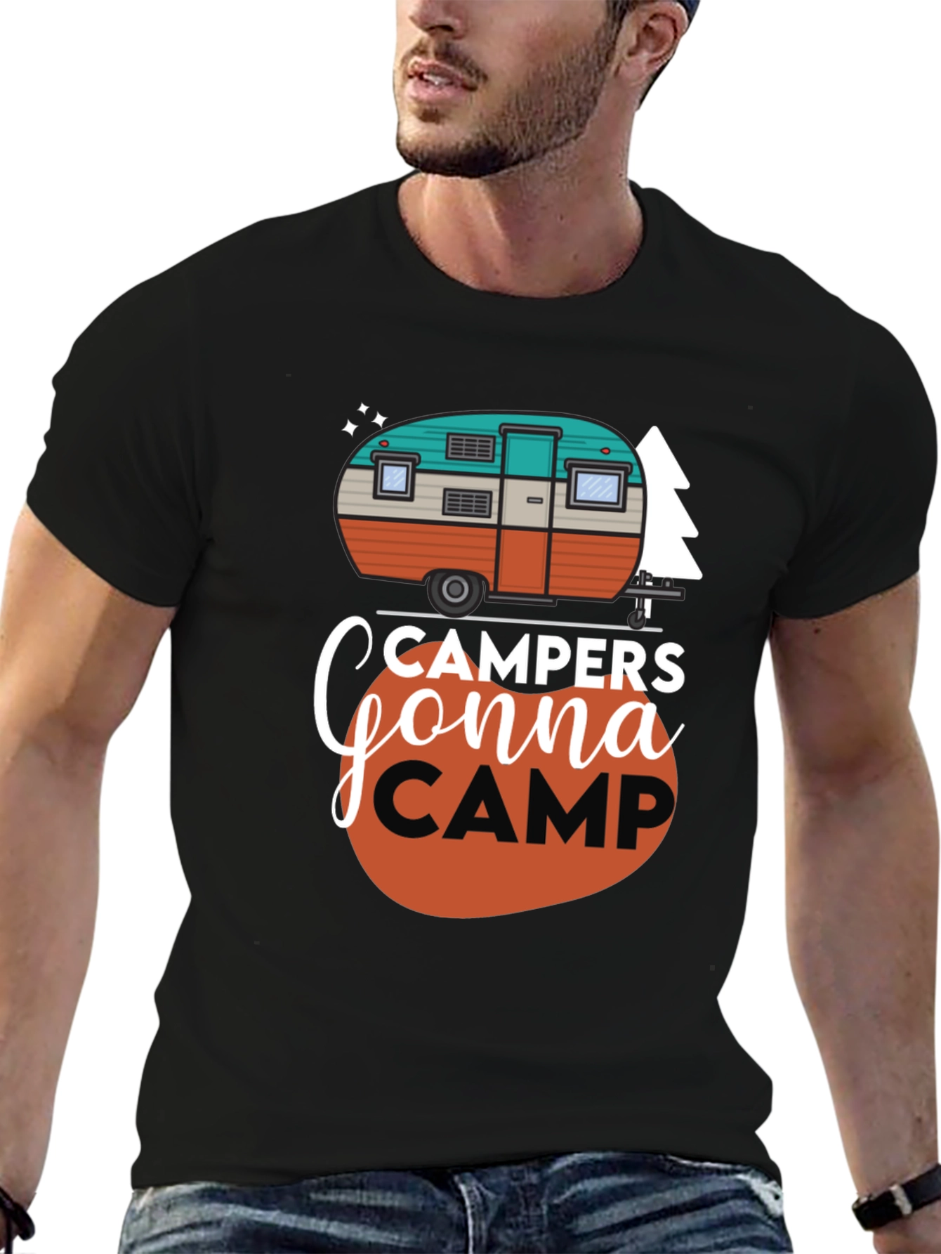 Black Campers Gonna Camp Graphic Tee view 6