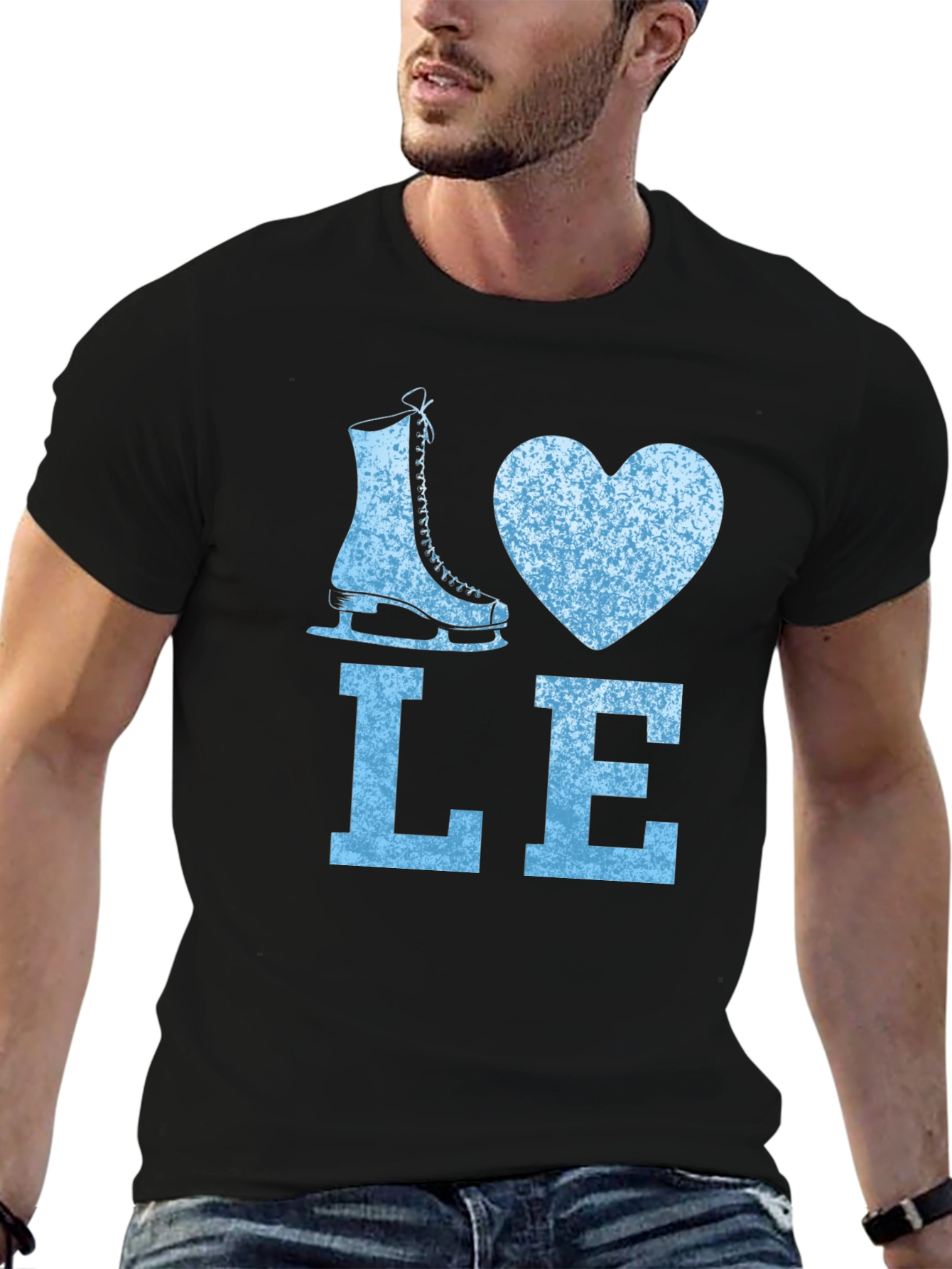 Black I Love Ice Skating Graphic Tee view 6