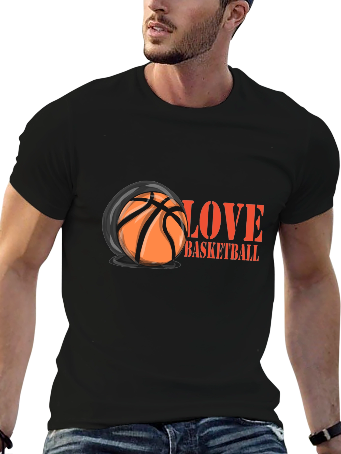 Black Love Basketball Graphic T-Shirt view 6