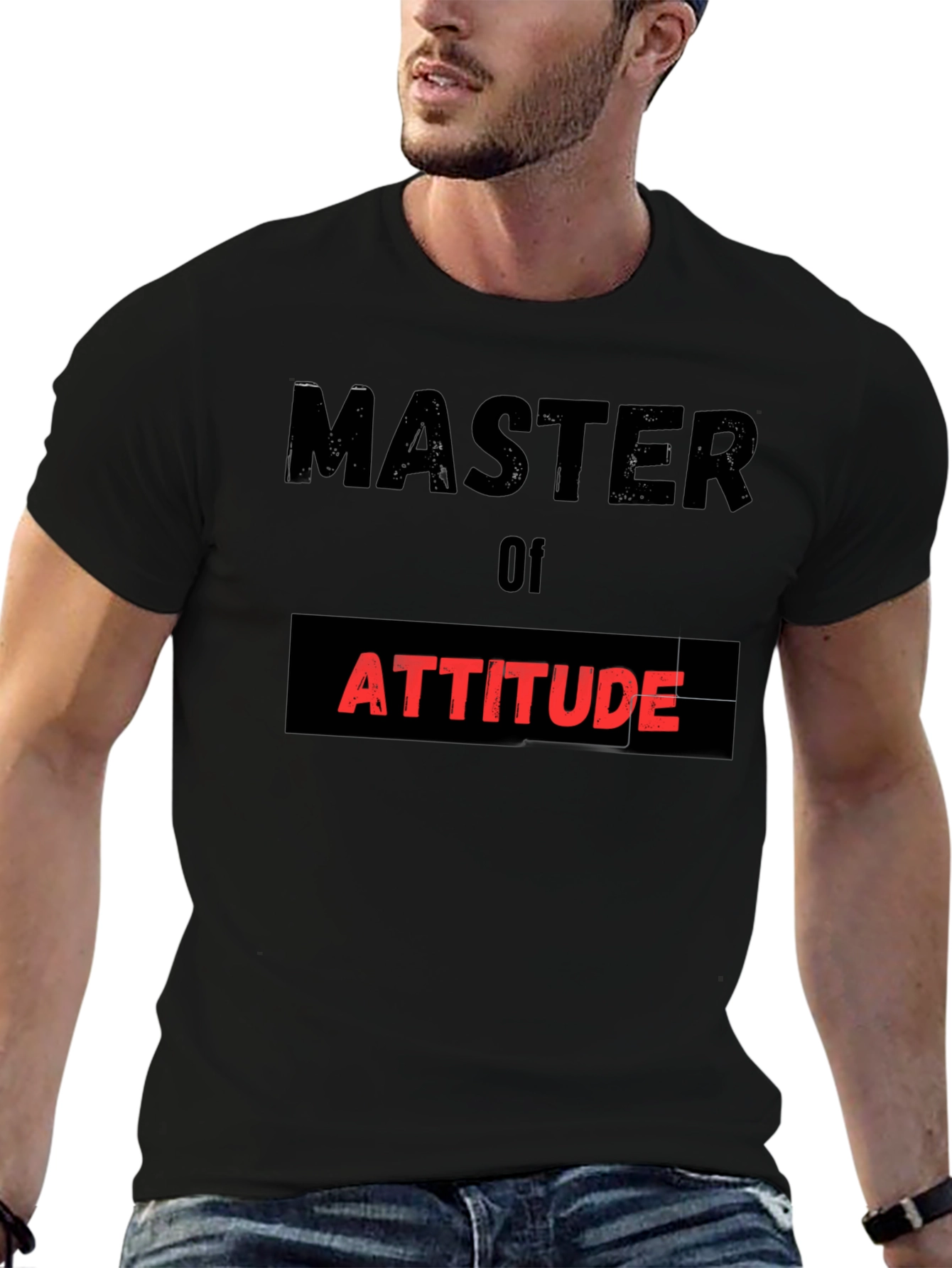 Black Master of Attitude Black T-Shirt view 6