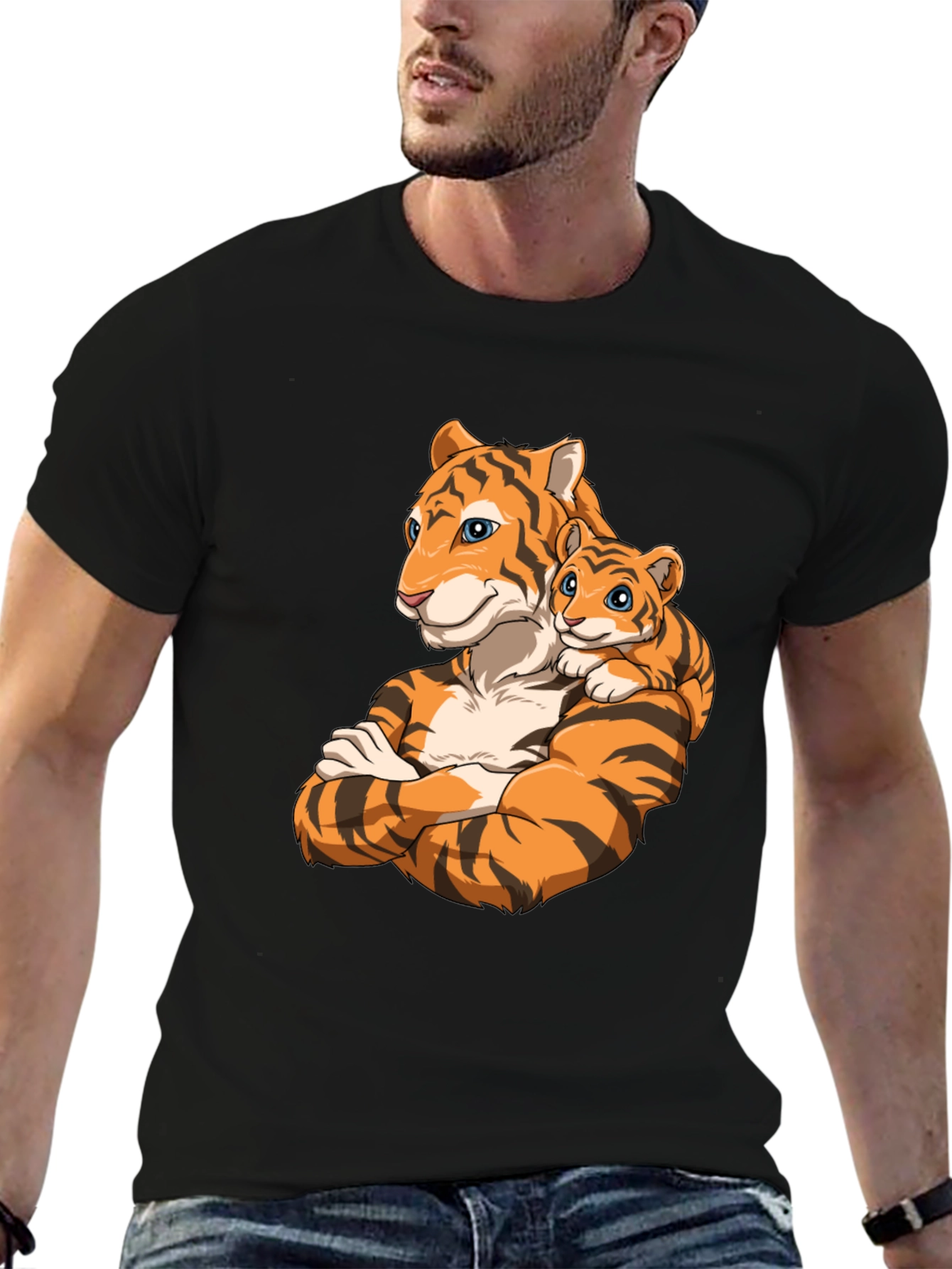 Black Tiger Family Graphic T-Shirt view 6