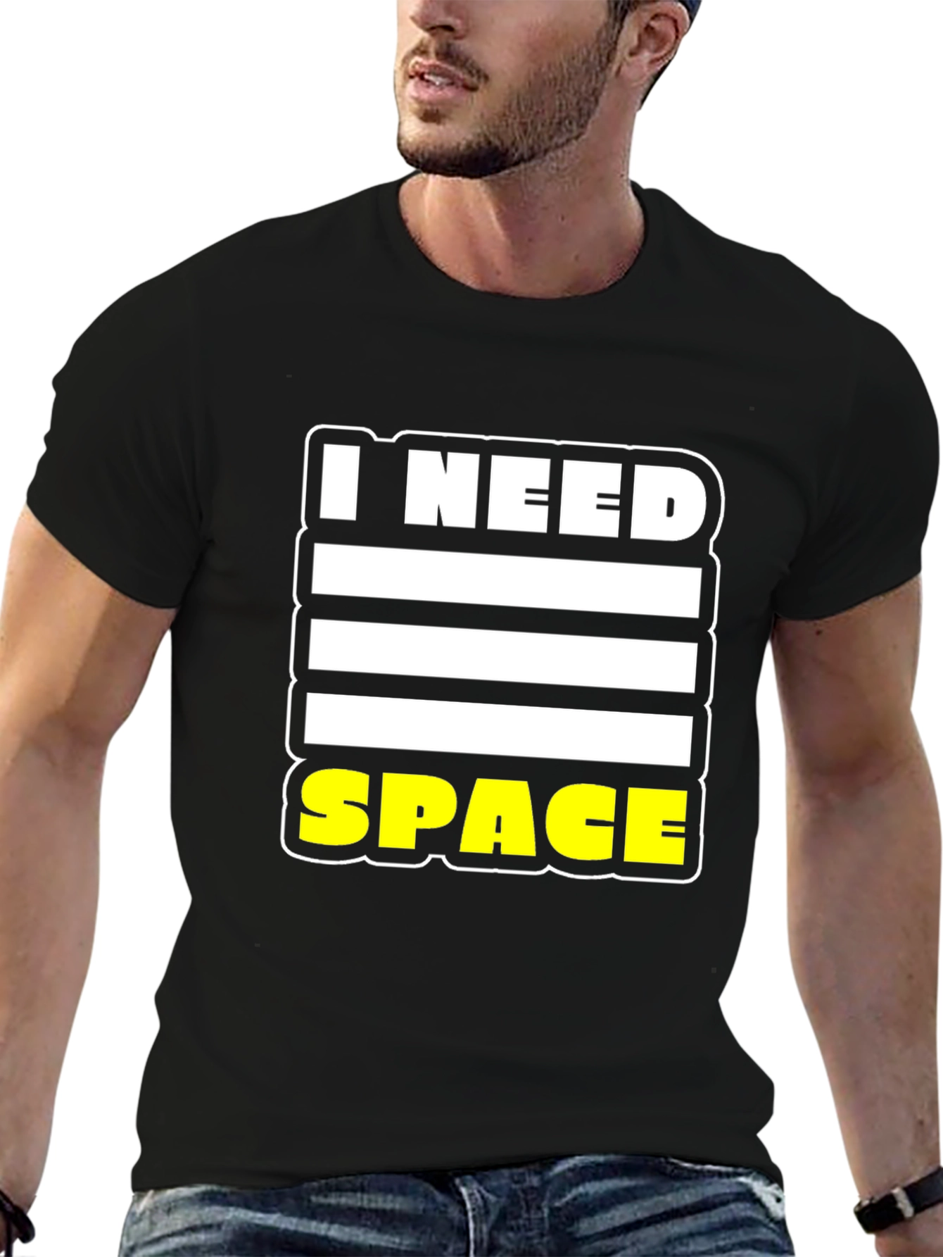 Black I Need Space T-Shirt - Bold Graphic Tee view 6