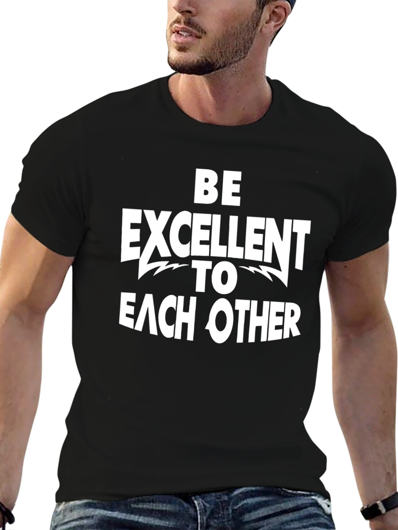 Black Be Excellent to Each Other Graphic Tee view 6