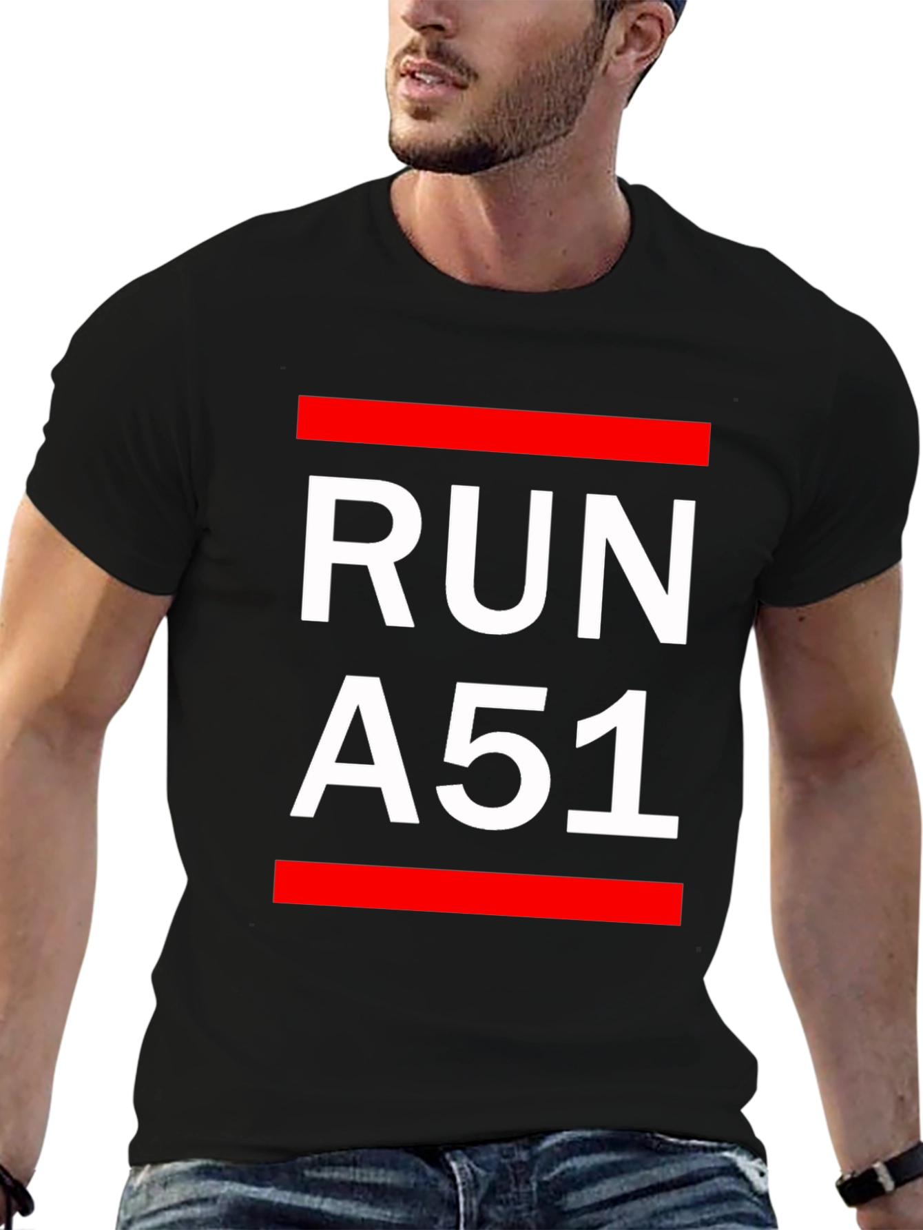 Black Run A51 Graphic T-Shirt - Black view 6
