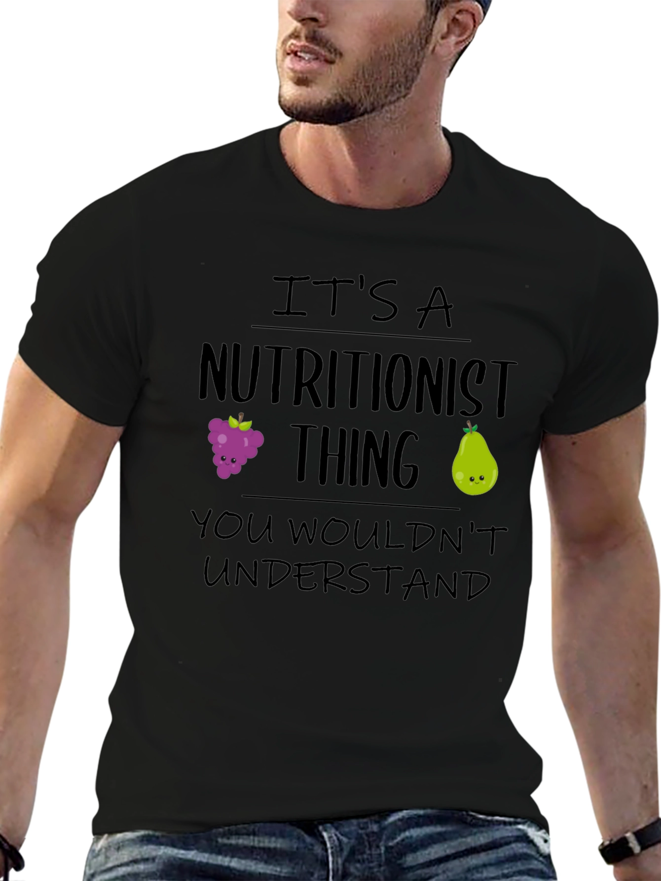 Black Nutritionist Thing T-Shirt - Funny Foodie Tee view 6