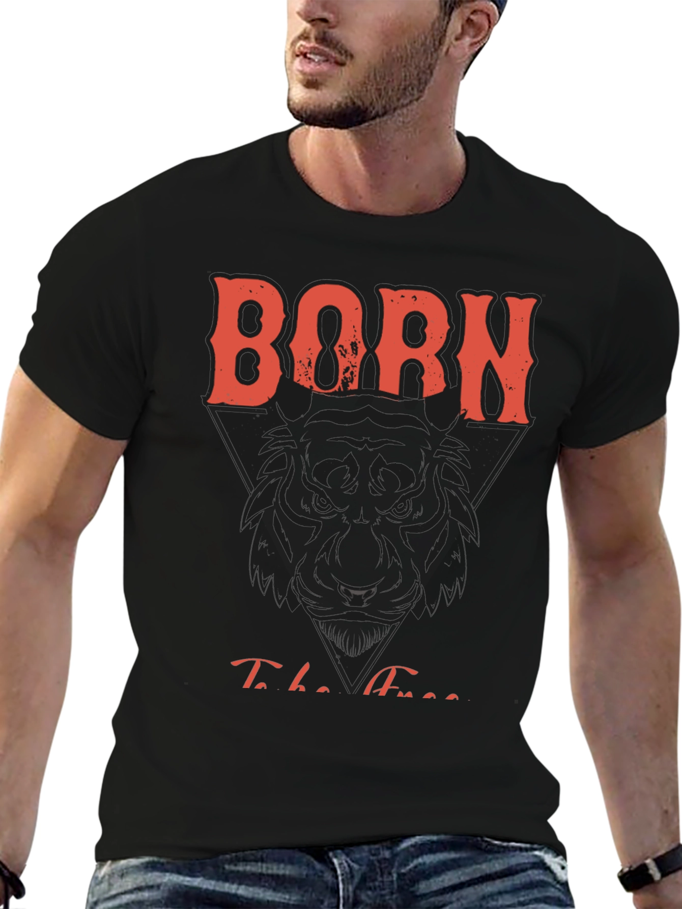 Black Born To Be Free Graphic Print Tee view 6