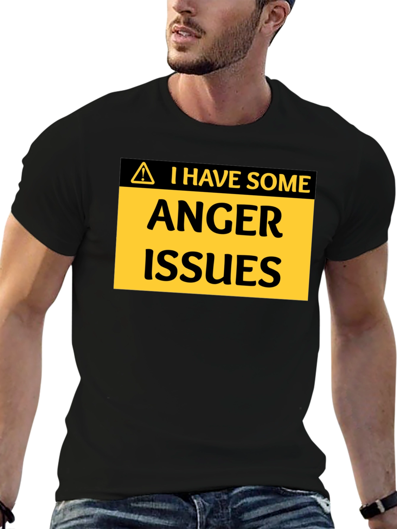 Black I Have Some Anger Issues Funny T-Shirt view 6