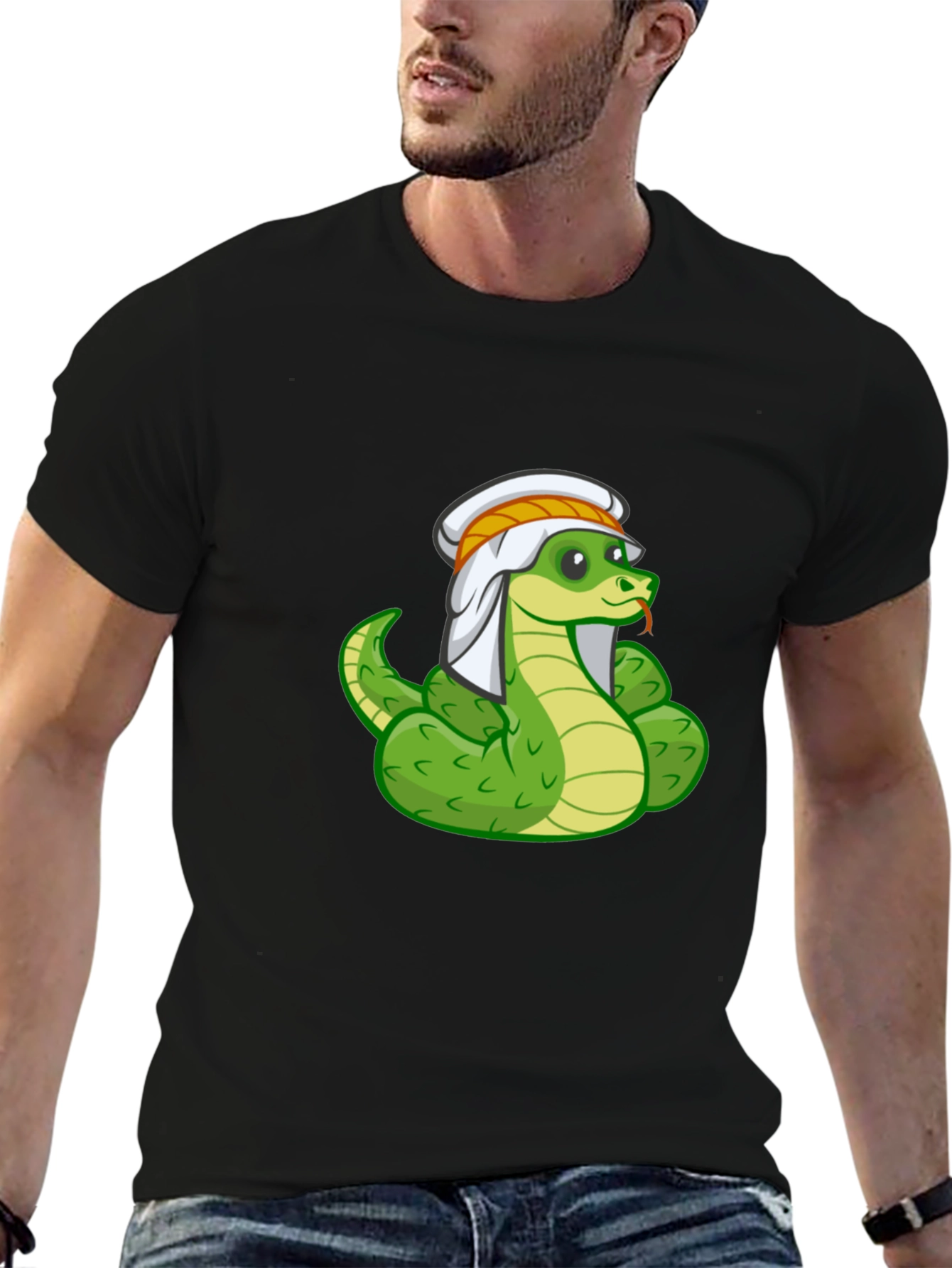 Black Snake Charmer T-Shirt - Funny Cartoon Snake Tee view 6