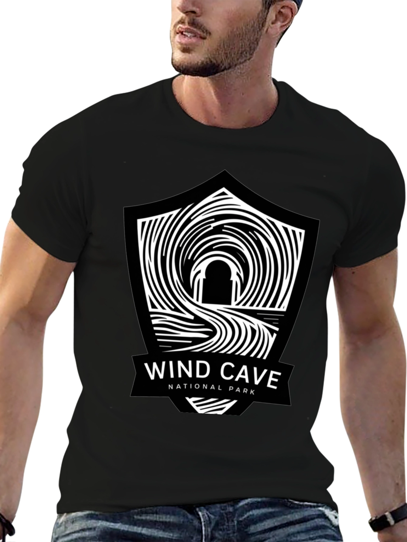 Black Wind Cave National Park Black T-Shirt view 6