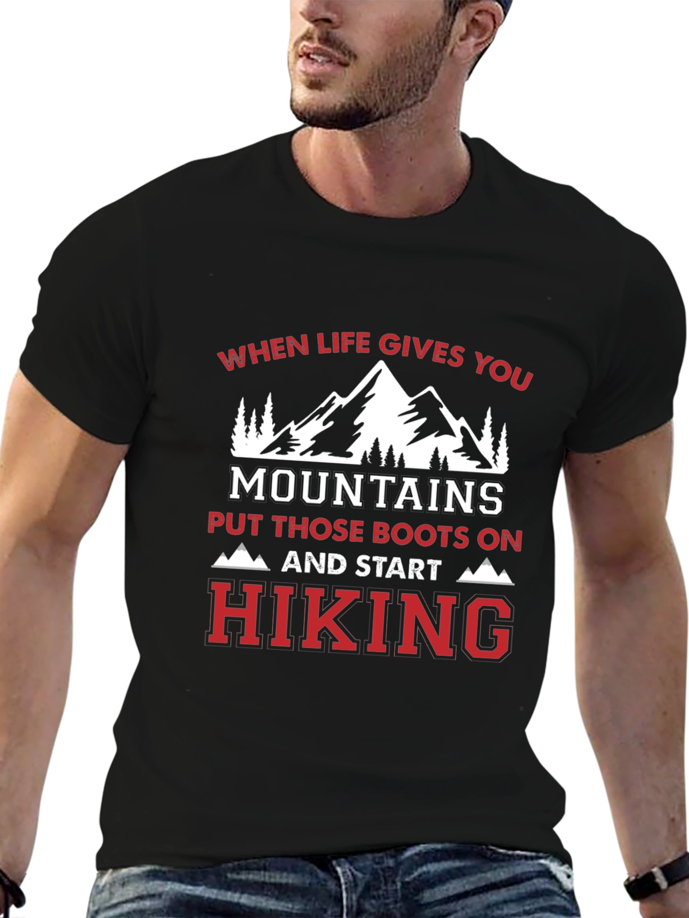 Black Hiking Adventure Graphic Tee view 6