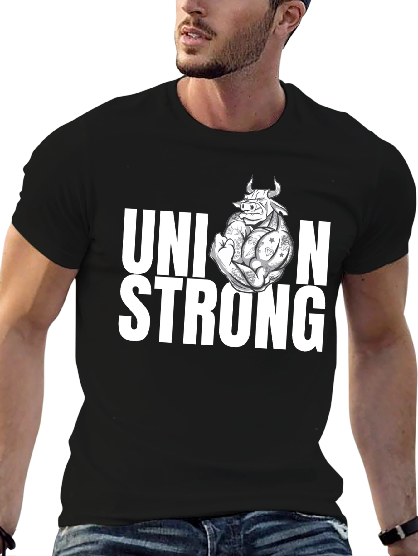 Black Union Strong Graphic T-Shirt view 6
