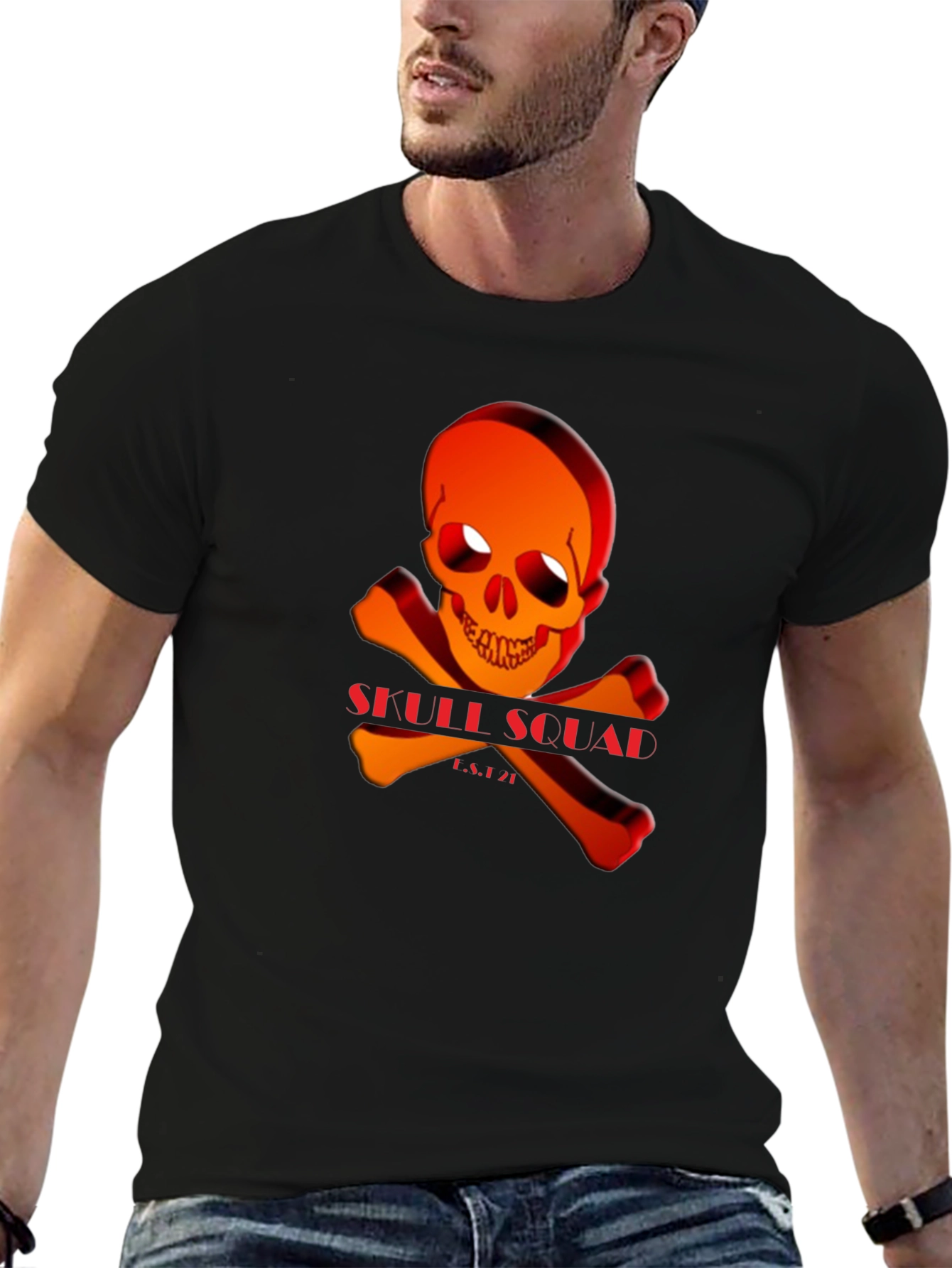 Black Skull Squad Graphic T-Shirt view 6