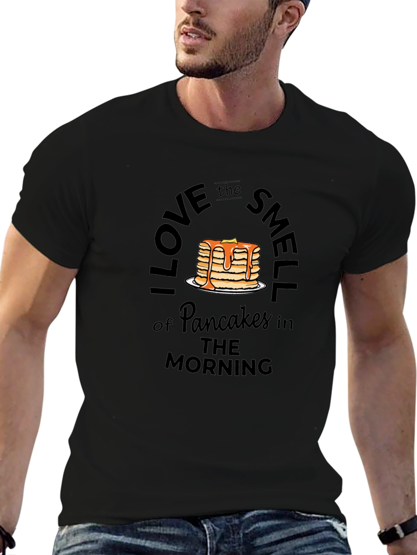 Black I Love the Smell of Pancakes T-Shirt view 6