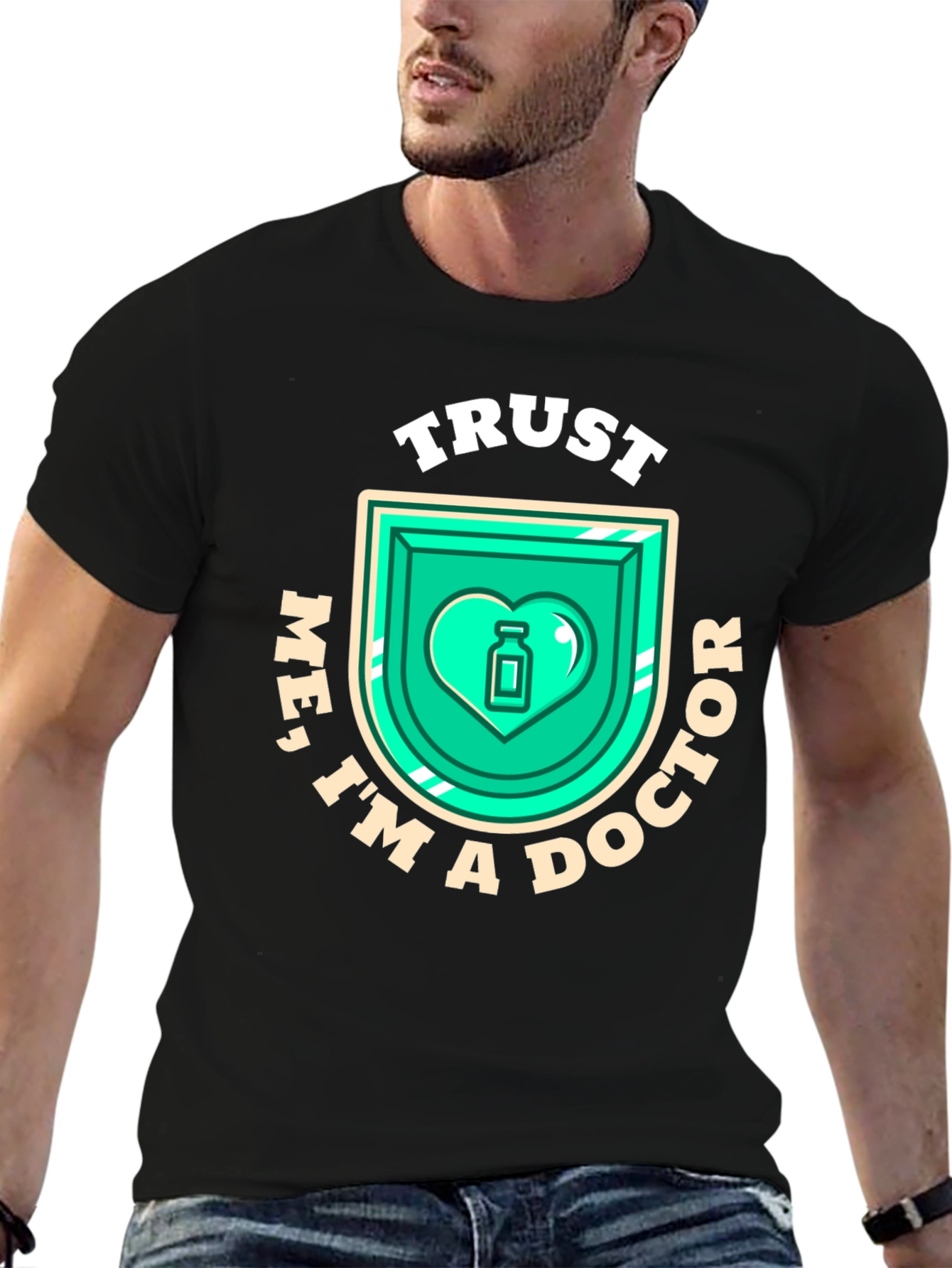 Black Trust Me I'm A Doctor Black T-Shirt view 6
