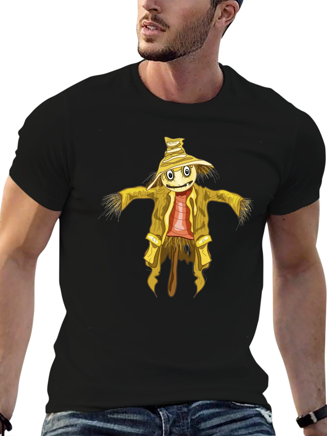 Black Scarecrow Graphic Tee - Men's Black T-Shirt view 6